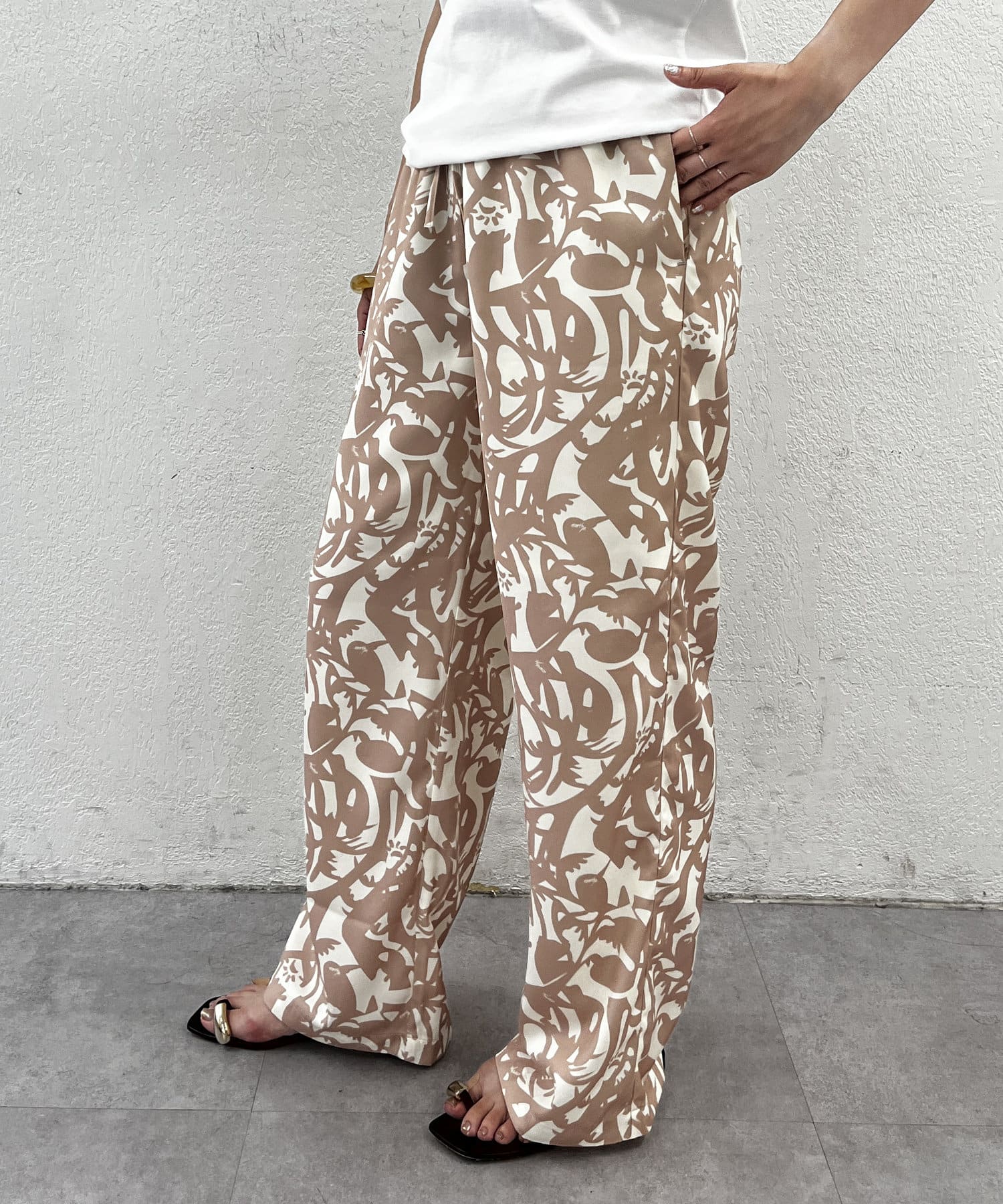 OUTLET(アウトレット) 【earthy_】オリジナルプリントイージーパンツ