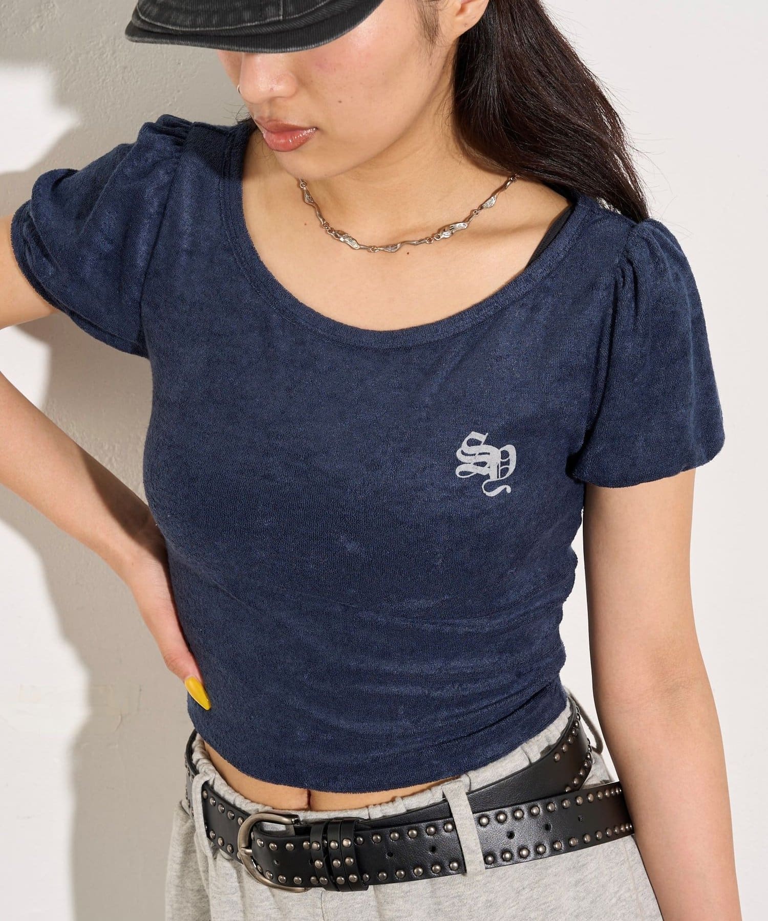 OUTLET(アウトレット) 【WHO'S WHO gallery】パイルパフスリーブTEE