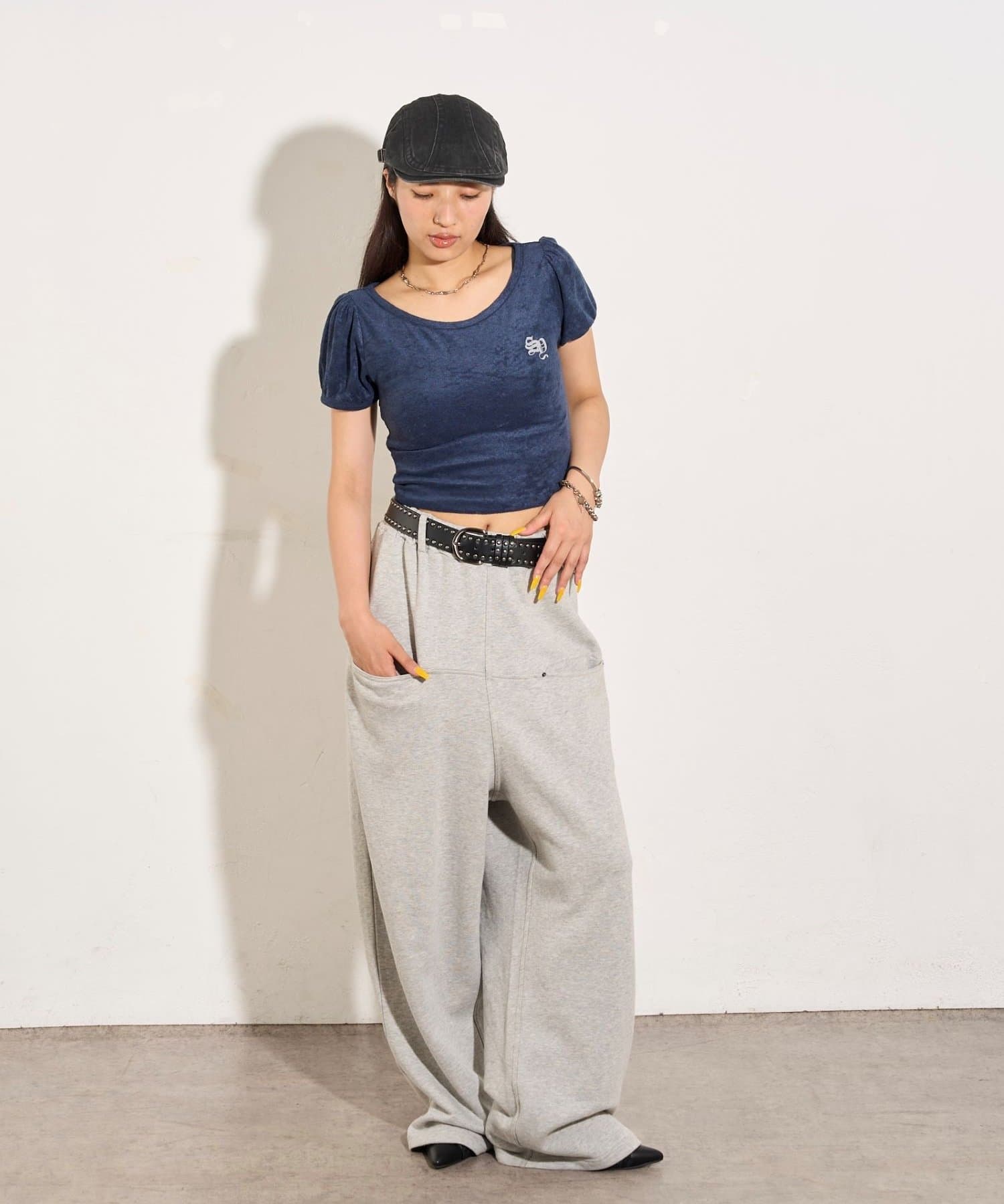 OUTLET(アウトレット) 【WHO'S WHO gallery】パイルパフスリーブTEE