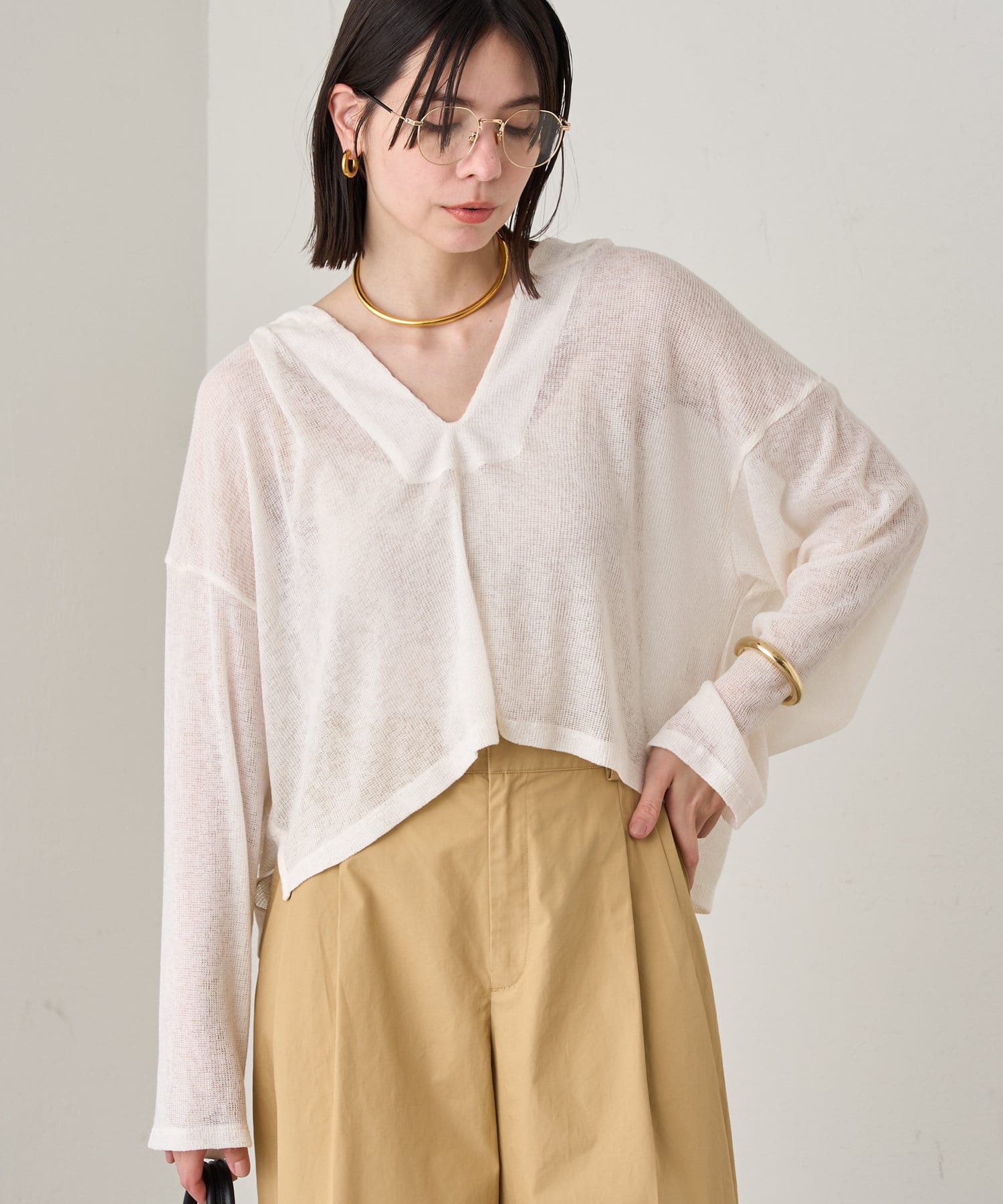 OUTLET(アウトレット) 【Loungedress】メッシュショートフーディー