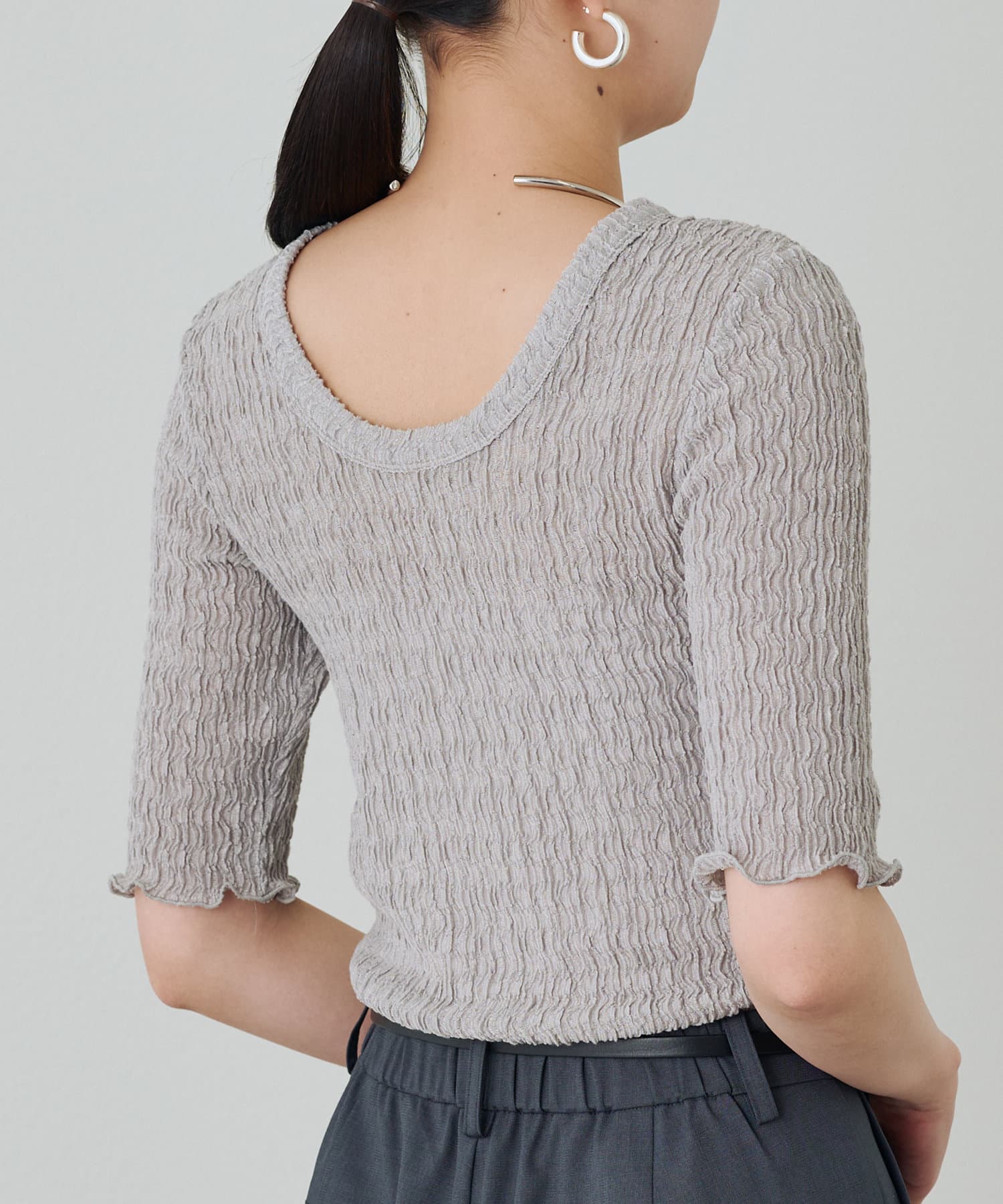 OUTLET(アウトレット) 【Loungedress】2WAYシャーリングブラウス