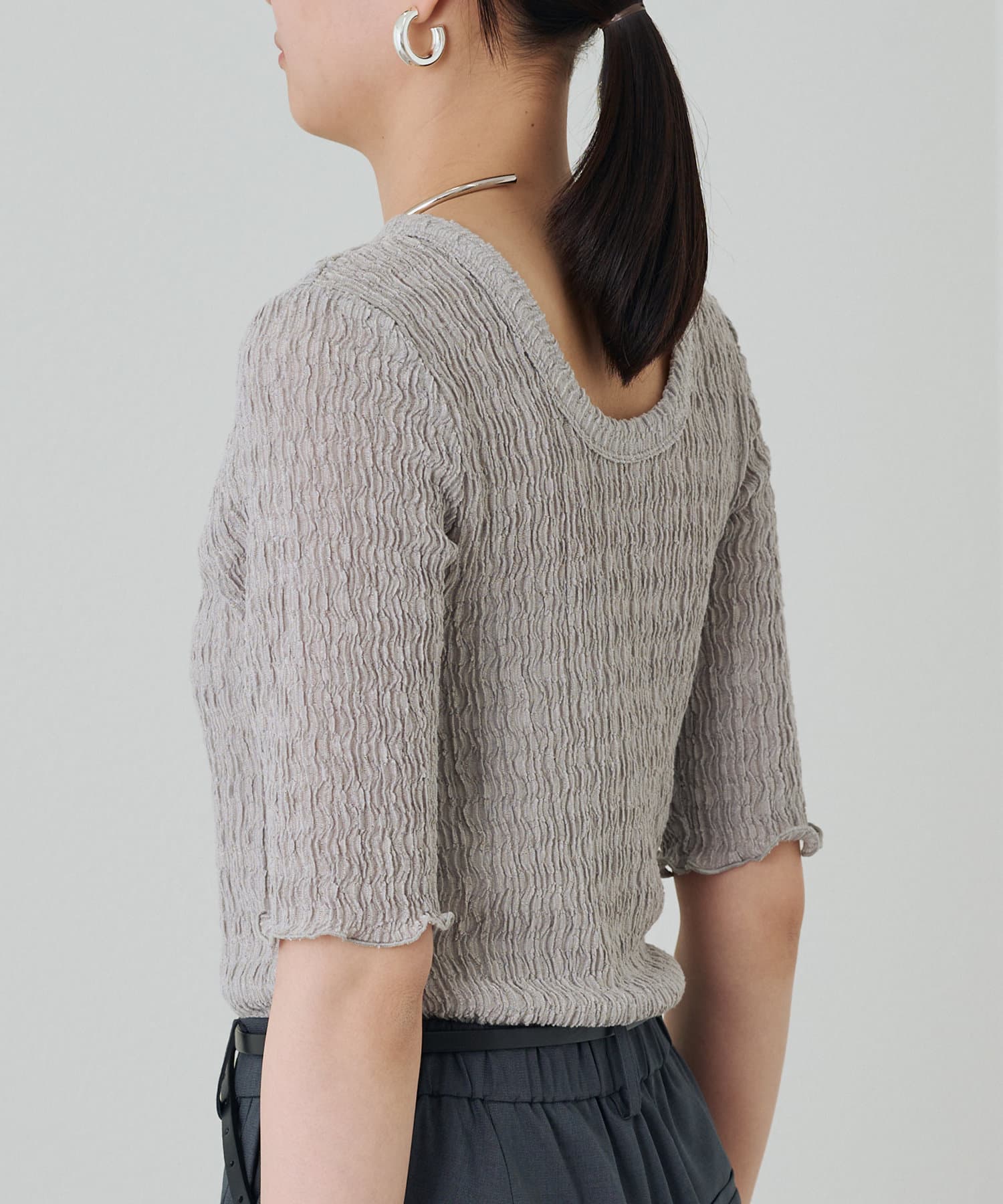 OUTLET(アウトレット) 【Loungedress】2WAYシャーリングブラウス