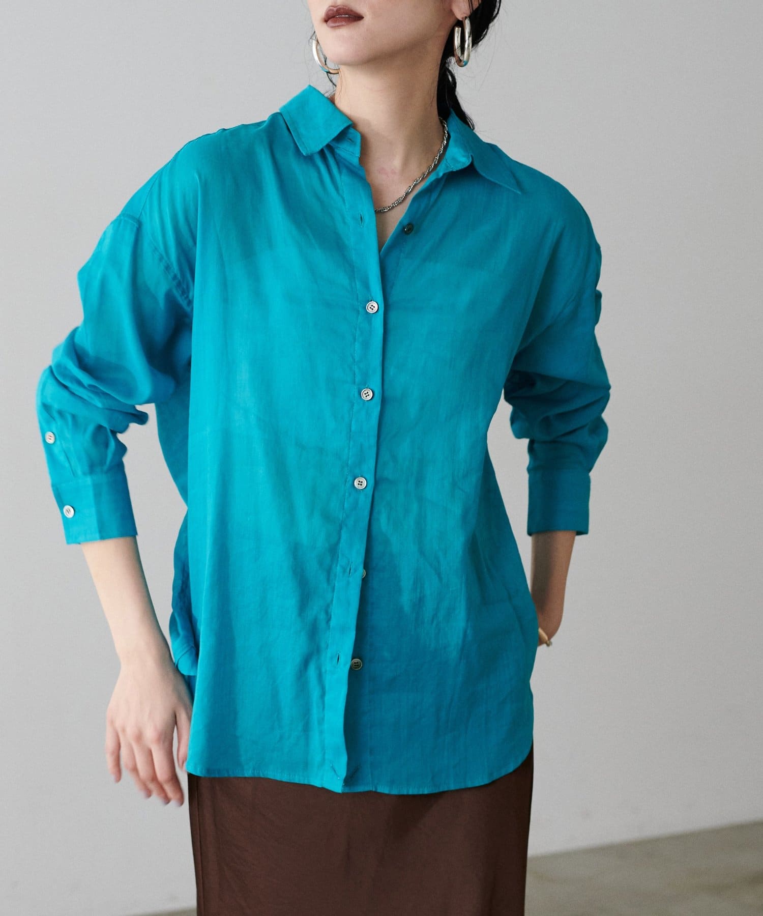 LARUTA(ラルータ) ラミーカシュクールシャツ