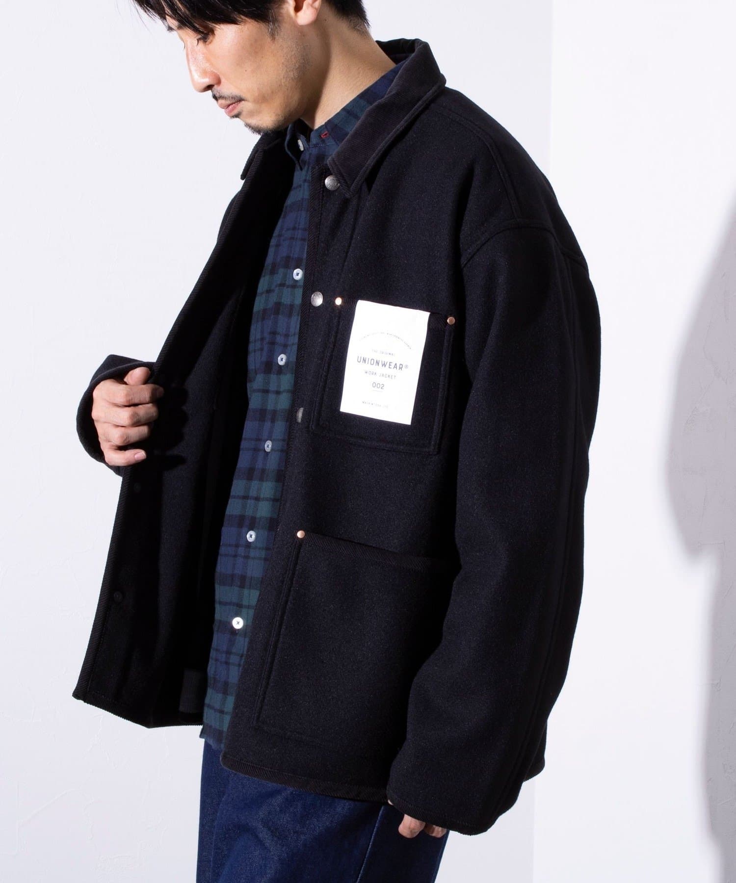 NO.G252APFCO0376MW【UNIONWEAR】WORK JACKET 00223年秋冬にデビューし瞬く間に完売した、ウールジャージー製のクリーンな表情のカバーオール、WORK JACKET