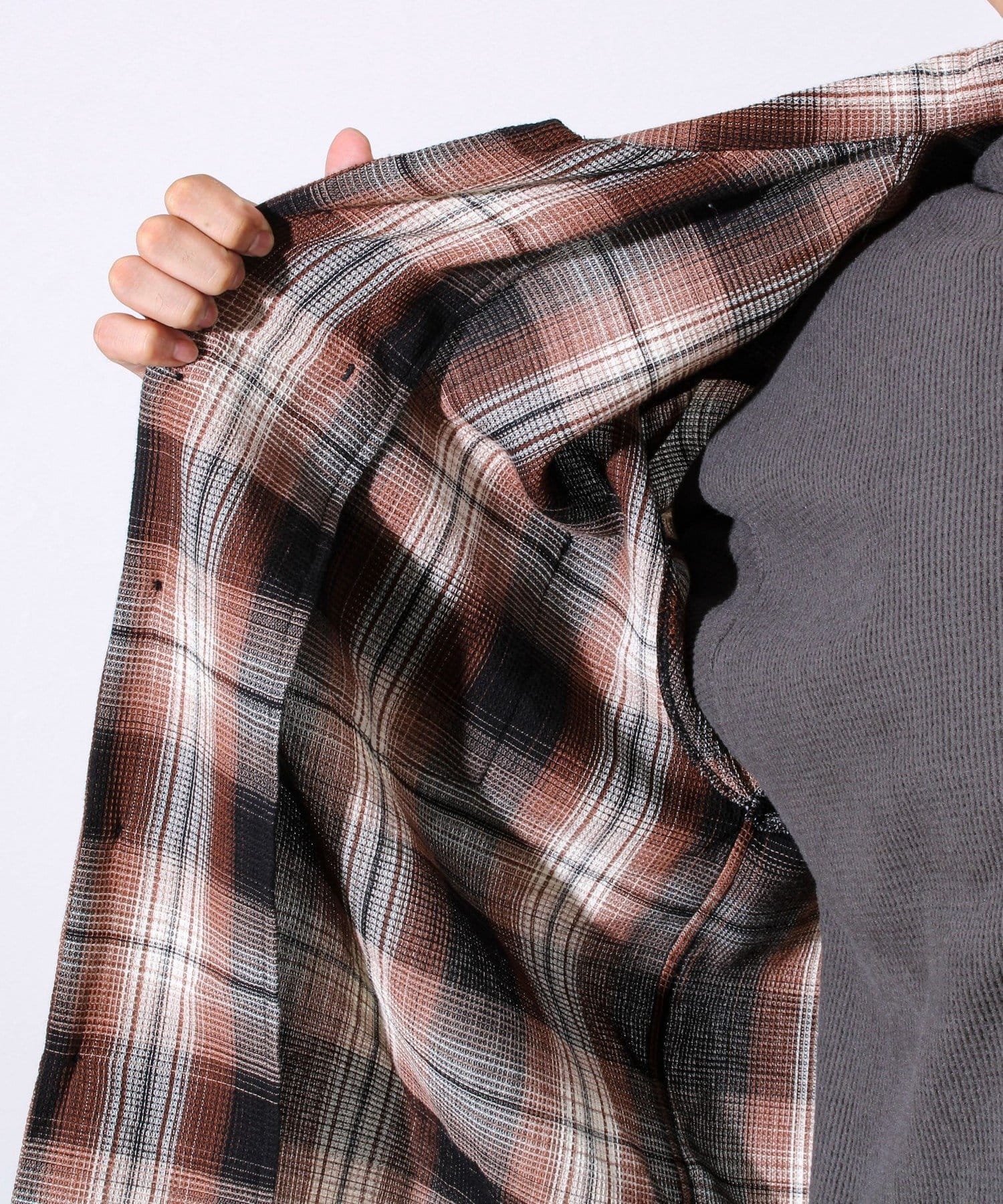 FREDY & GLOSTER(フレディ アンド グロスター) 【残暑にも快適なさらっとシャツ】ワッフルチェックシャツ