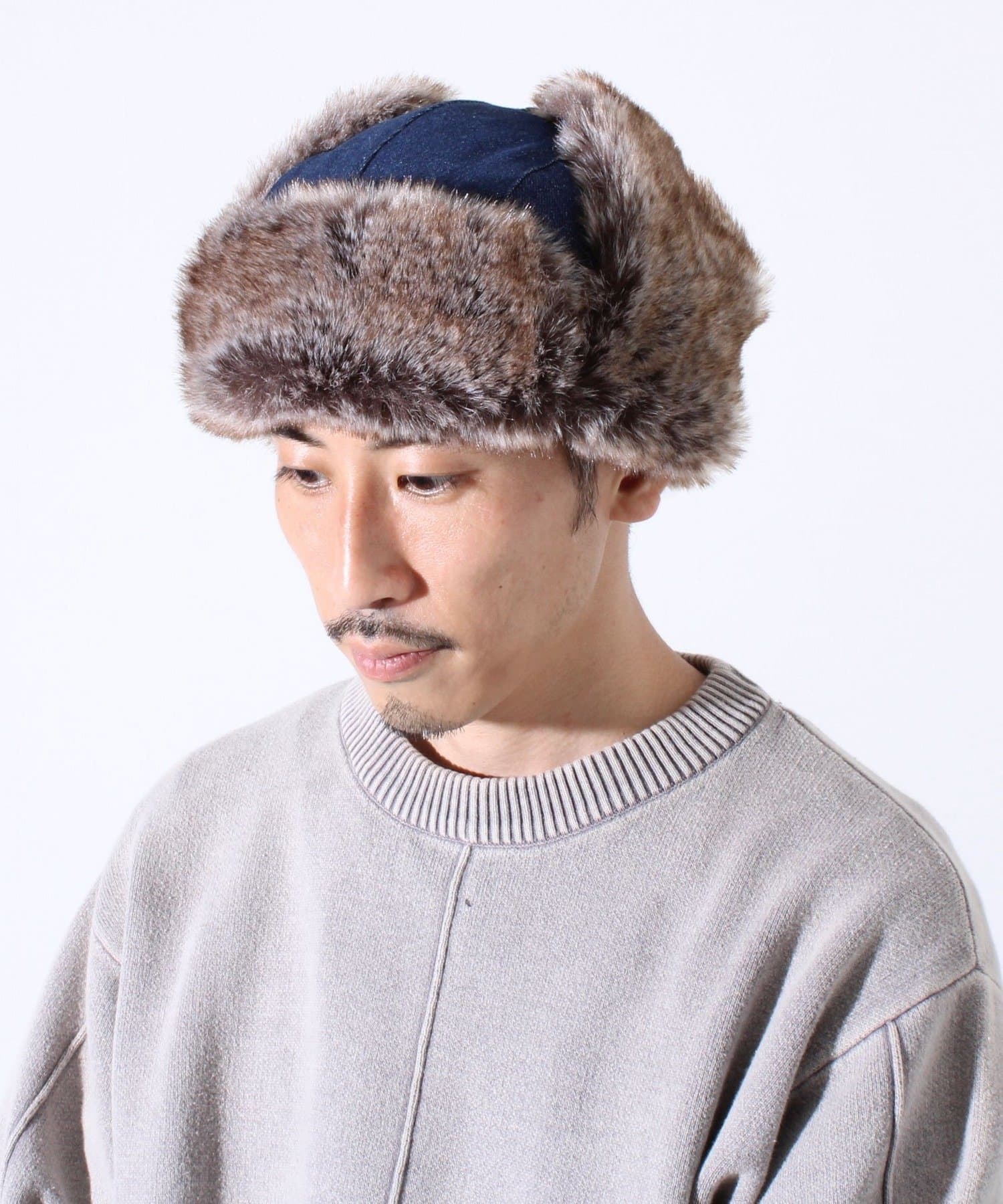 FREDY & GLOSTER(フレディ アンド グロスター) 【GLOSTER/グロスター】フライトキャップ 2WAY ナイロン/デニム