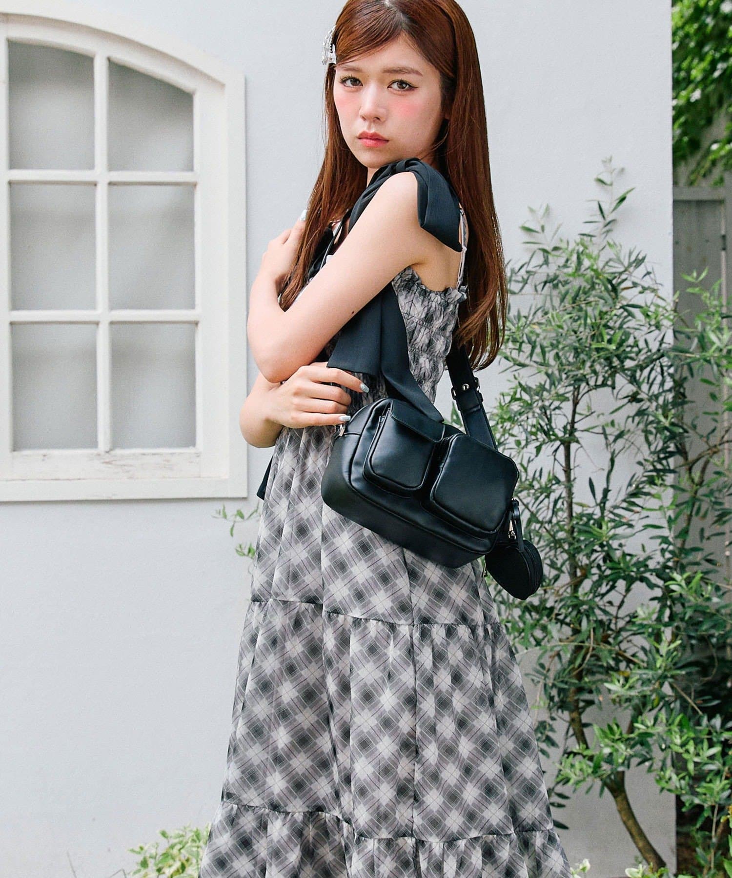 OLIVE des OLIVE(オリーブ デ オリーブ) ティアードシャーリングワンピ