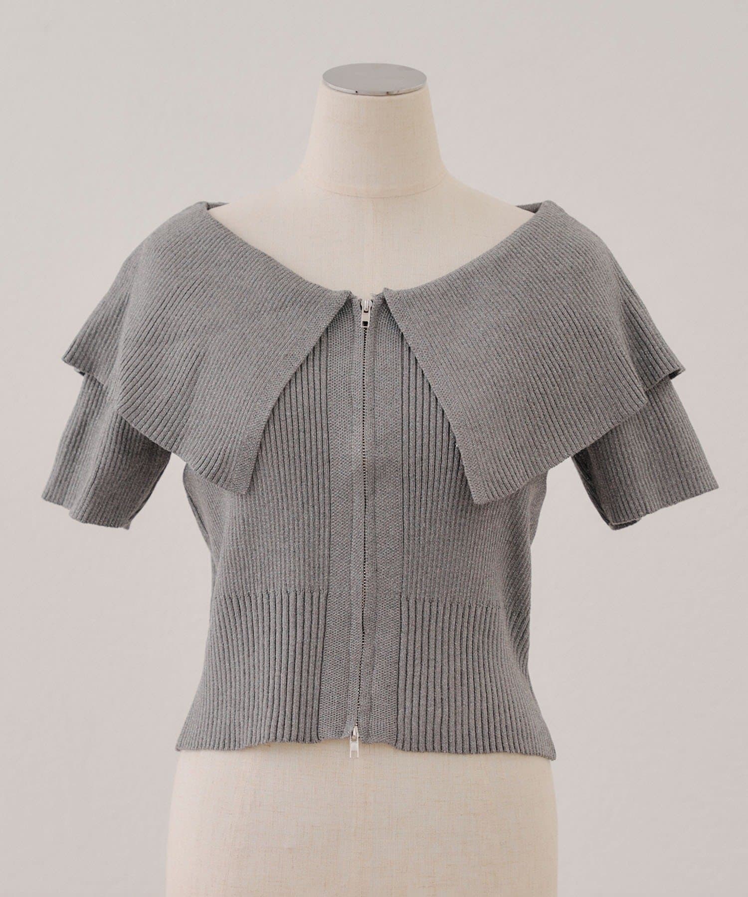 NICE CLAUP / OLIVE des OLIVE OUTLET(ナイスクラップ  / オリーブ デ オリーブ アウトレット) 【RMAF】BIG衿ZIPカーディガン
