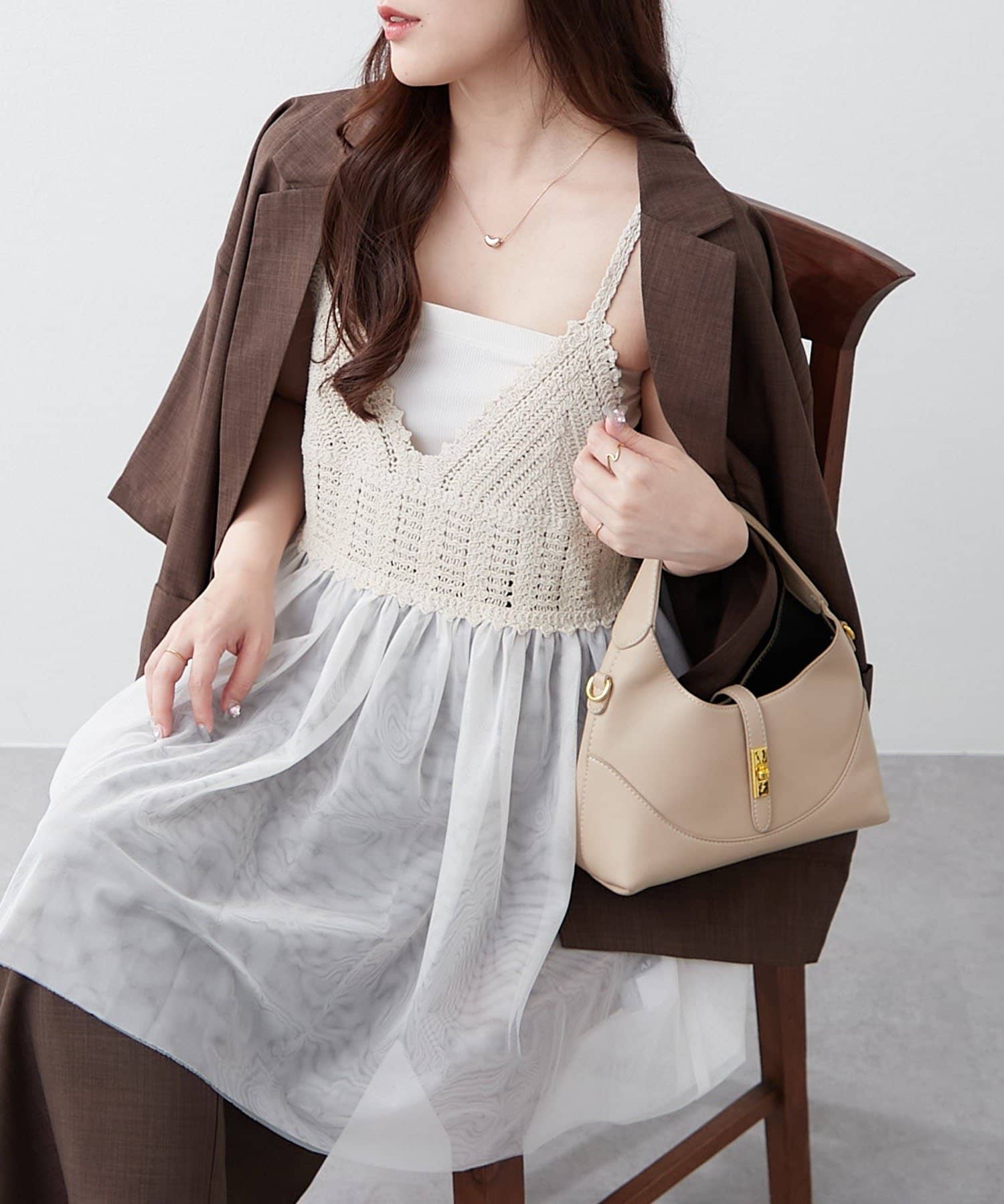 Remind me and forever(リマインドミーアンドフォーエバー) 【いつものコーデにプラスしたい】かぎ針チュールチュニック