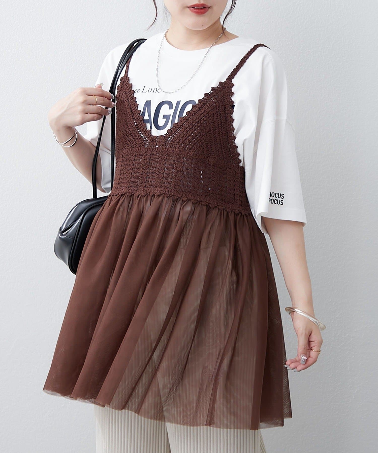 Remind me and forever(リマインドミーアンドフォーエバー) 【いつものコーデにプラスしたい】かぎ針チュールチュニック