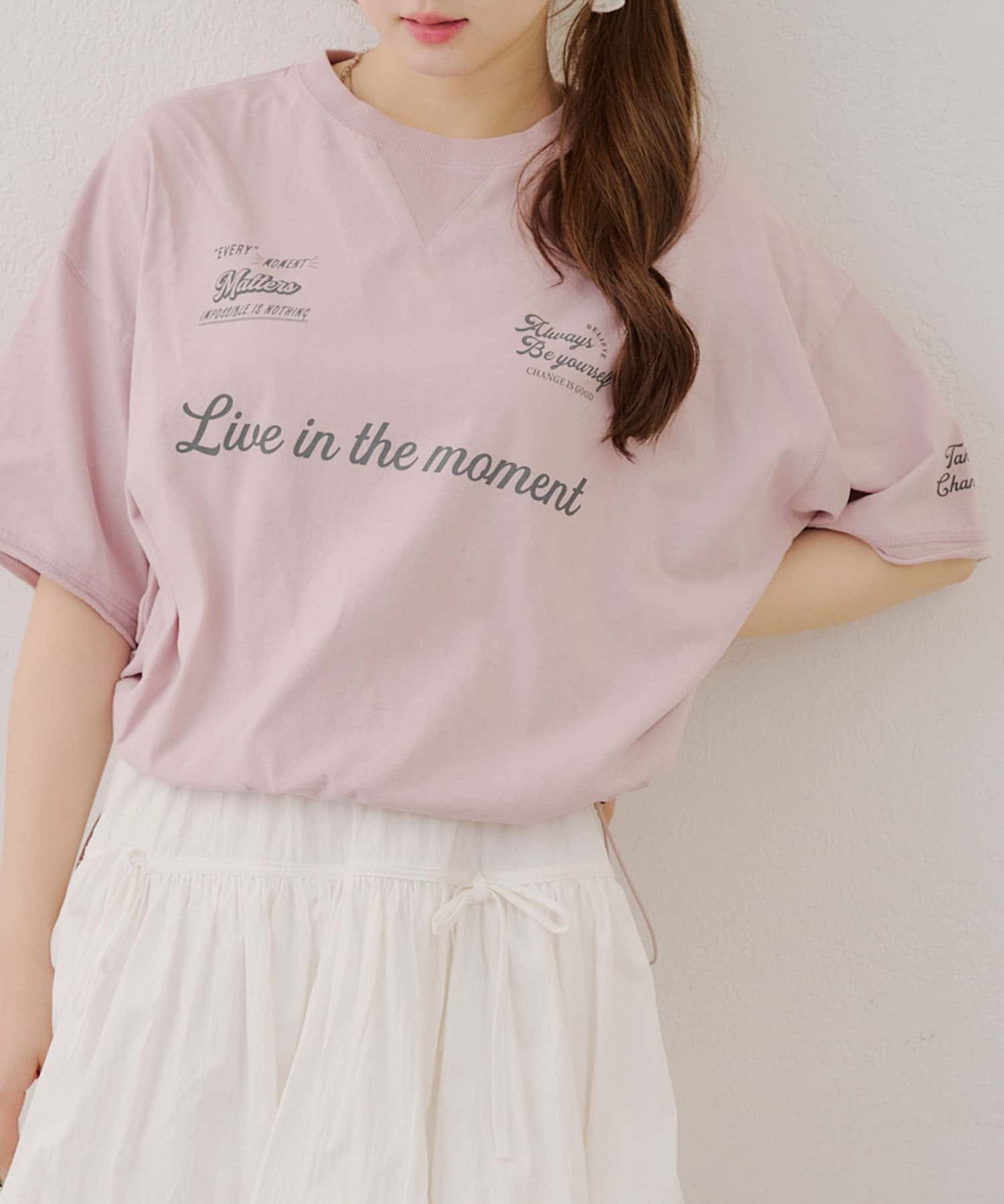 Remind me and forever(リマインドミーアンドフォーエバー) ピグメント加工ドロストTシャツ