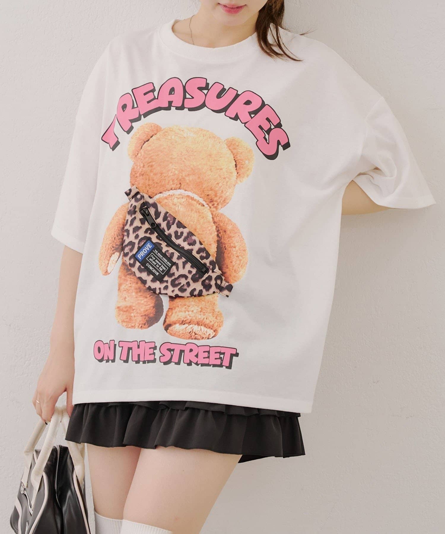 NICE CLAUP / OLIVE des OLIVE OUTLET(ナイスクラップ  / オリーブ デ オリーブ アウトレット) 【RMAF】くまポーチ付Tシャツ