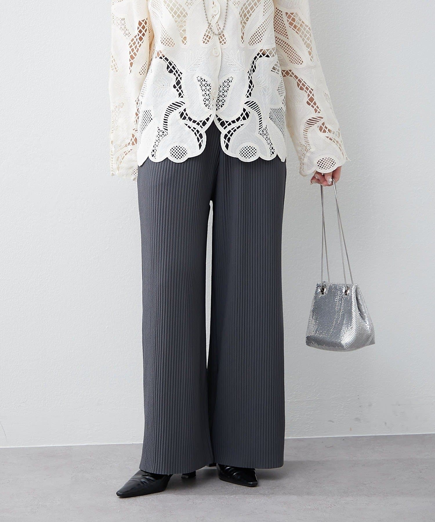 NICE CLAUP / OLIVE des OLIVE OUTLET(ナイスクラップ  / オリーブ デ オリーブ アウトレット) 【RMAF】カットプリーツパンツ