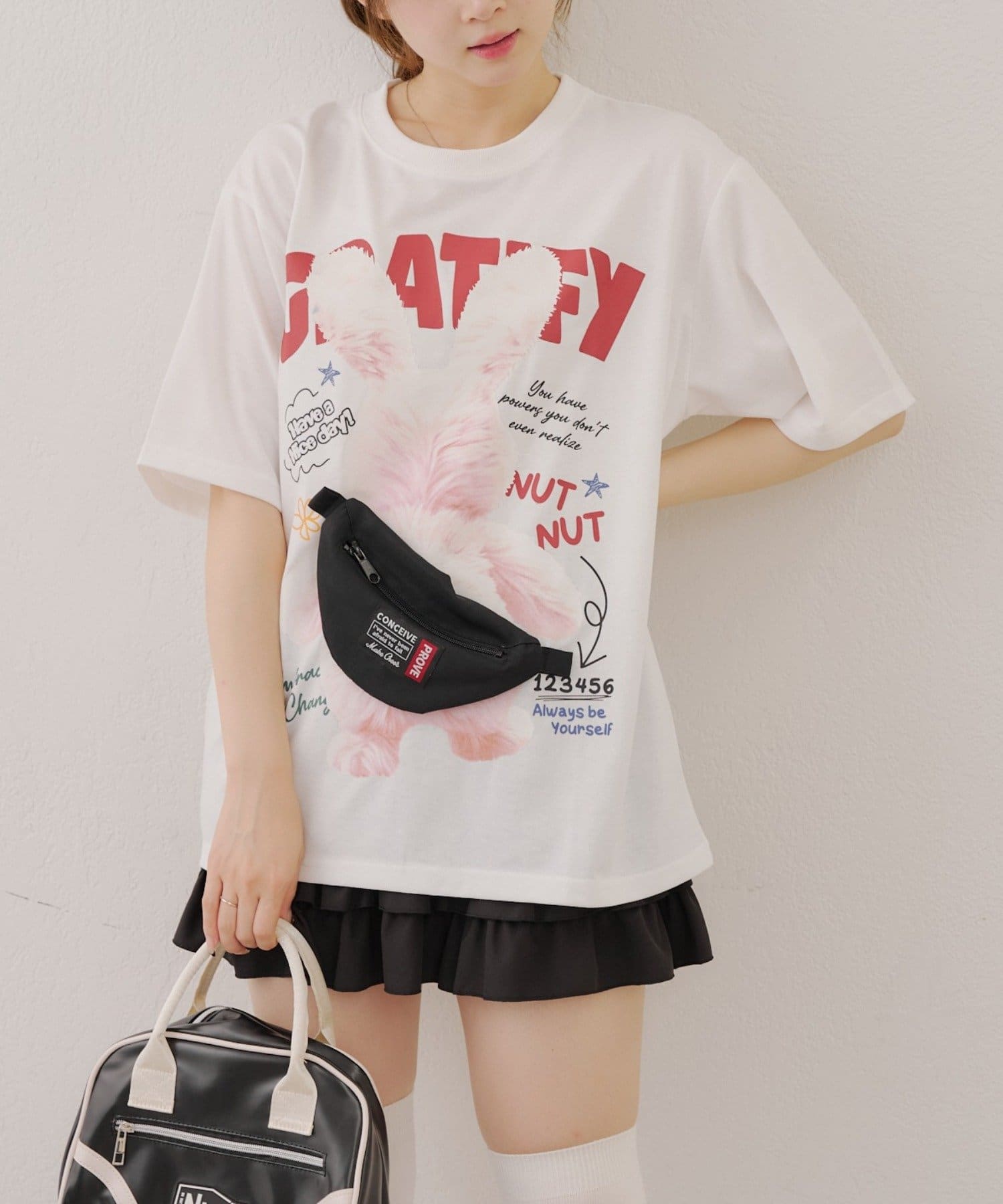 NICE CLAUP / OLIVE des OLIVE OUTLET(ナイスクラップ  / オリーブ デ オリーブ アウトレット) 【RMAF】ウサギのサコッシュBIGT