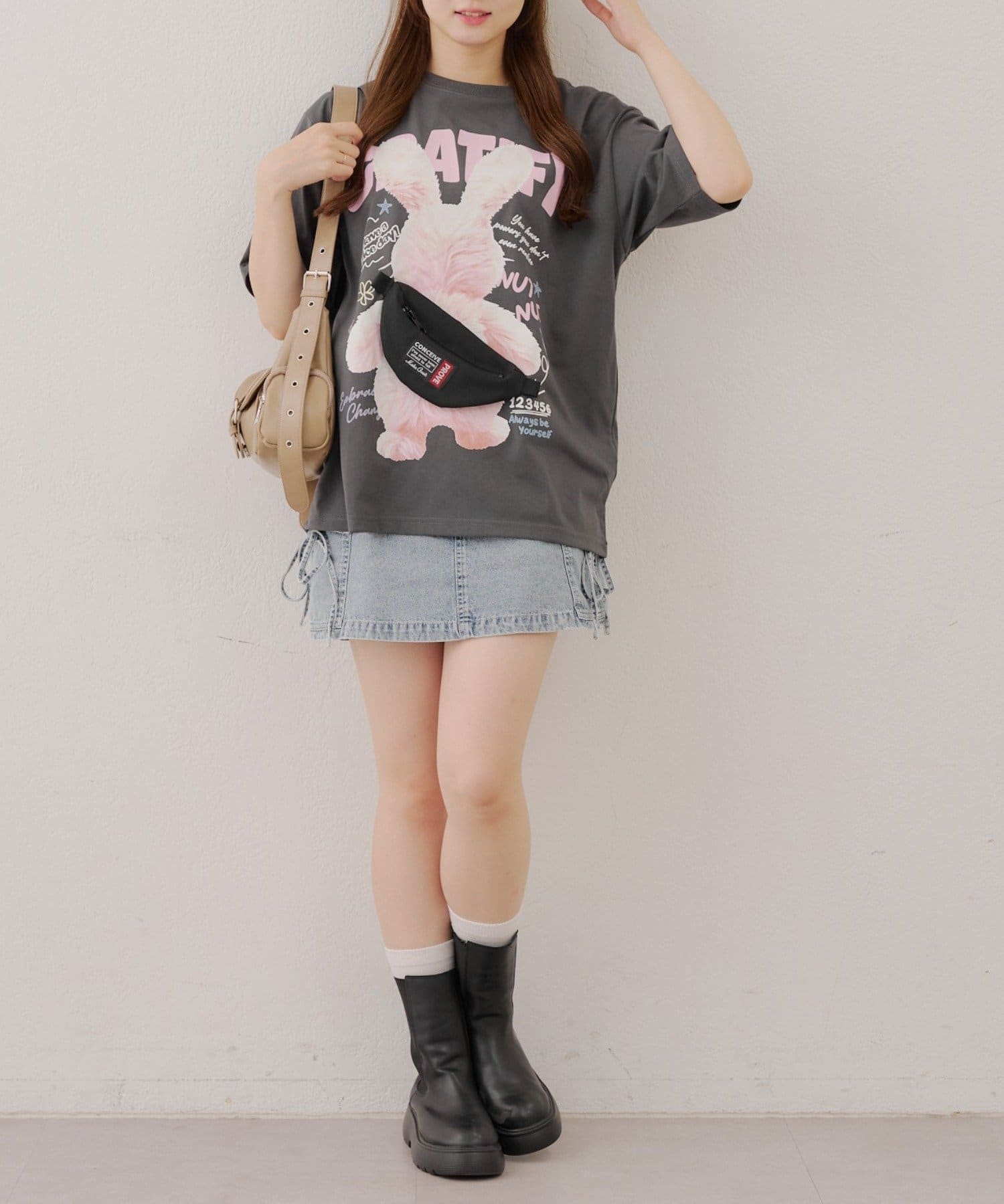 NICE CLAUP / OLIVE des OLIVE OUTLET(ナイスクラップ  / オリーブ デ オリーブ アウトレット) 【RMAF】ウサギのサコッシュBIGT