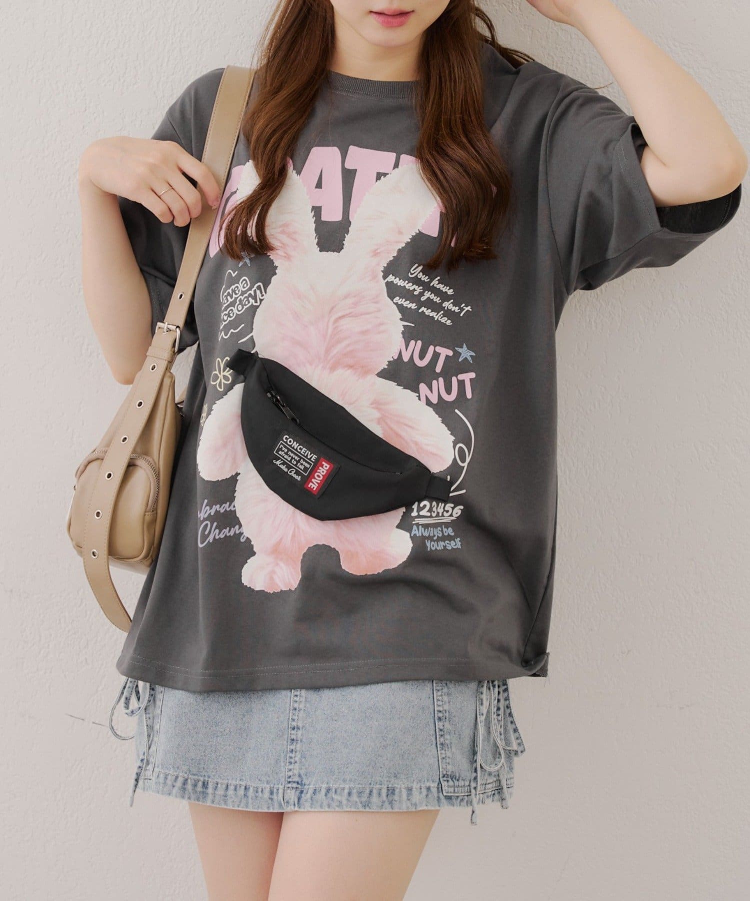 NICE CLAUP / OLIVE des OLIVE OUTLET(ナイスクラップ  / オリーブ デ オリーブ アウトレット) 【RMAF】ウサギのサコッシュBIGT