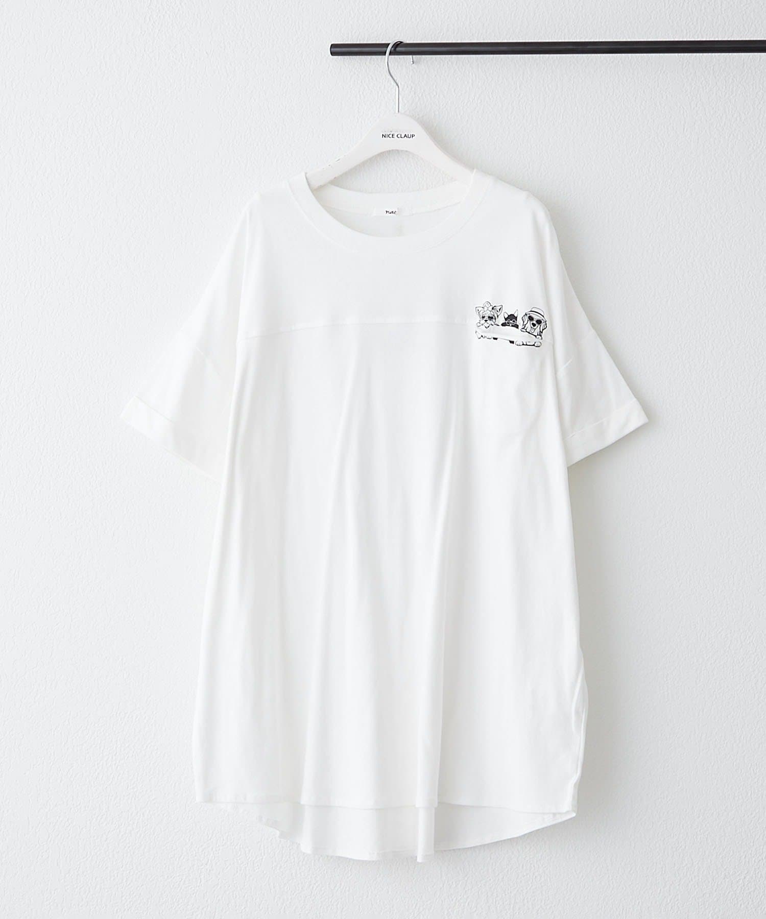 NICE CLAUP / OLIVE des OLIVE OUTLET(ナイスクラップ  / オリーブ デ オリーブ アウトレット) 【RMAF】色々釦チュニックTシャツ