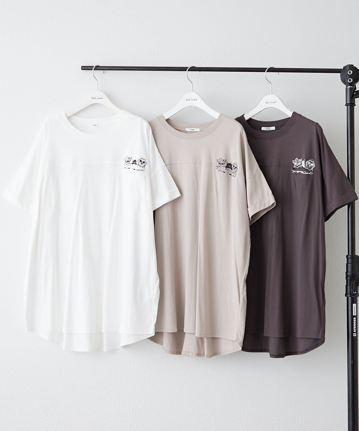 NICE CLAUP / OLIVE des OLIVE OUTLET(ナイスクラップ  / オリーブ デ オリーブ アウトレット) 【RMAF】色々釦チュニックTシャツ