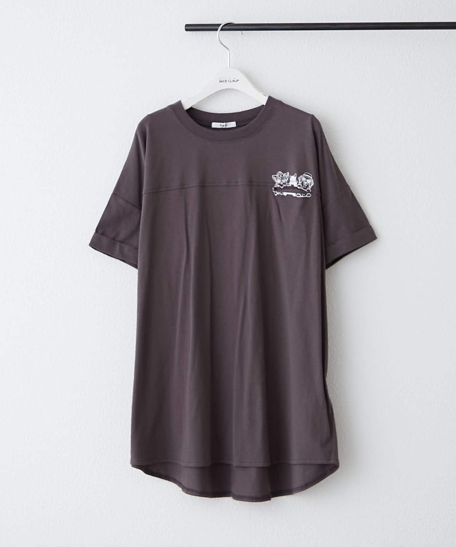 NICE CLAUP / OLIVE des OLIVE OUTLET(ナイスクラップ  / オリーブ デ オリーブ アウトレット) 【RMAF】色々釦チュニックTシャツ