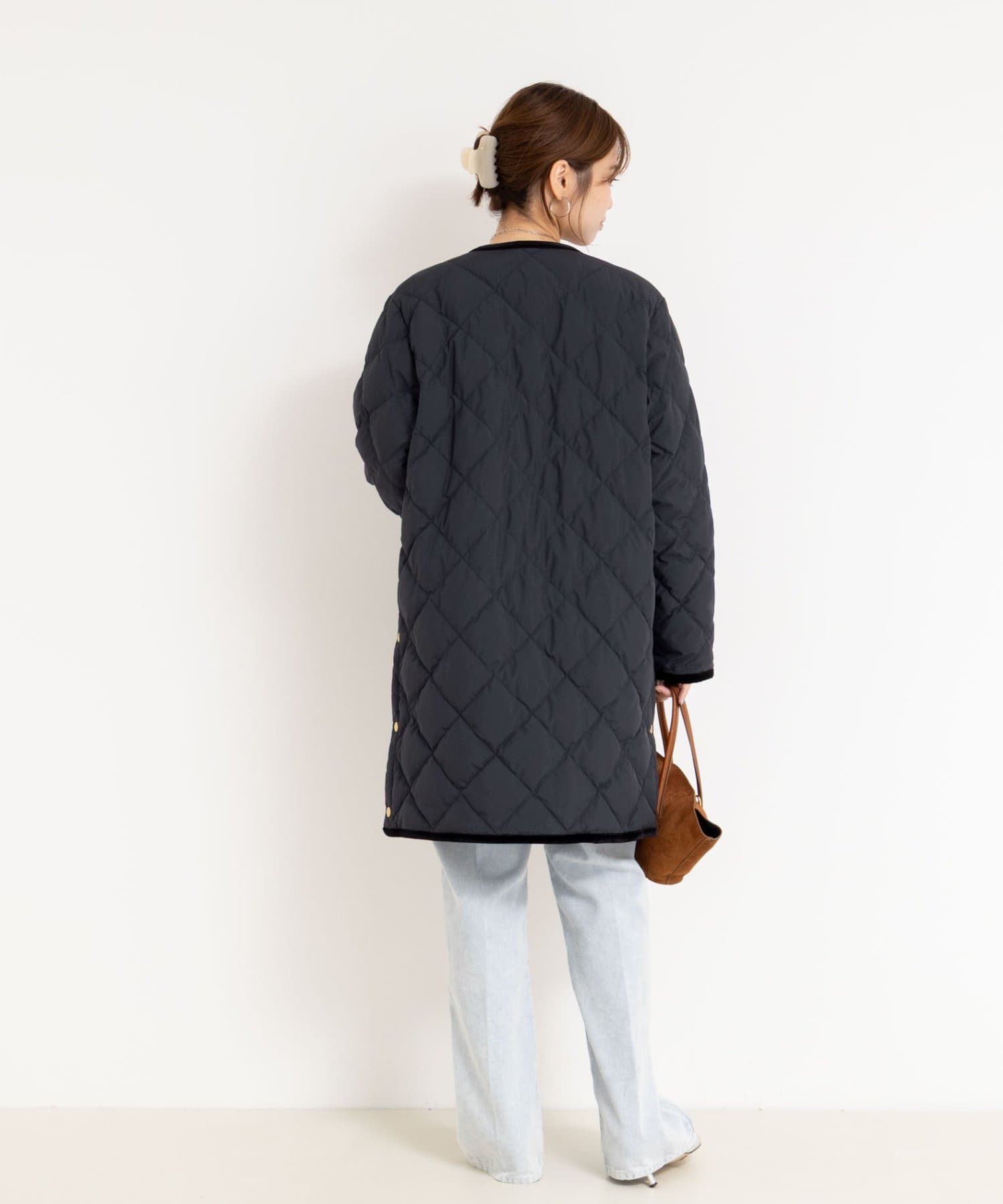 TAION×LIMONTA EAST×NOLLEY'S ノーカラーダウンコート ◇【WEB限定】【TAION×LIMONTA EAST】別注ウエスト切替えノー