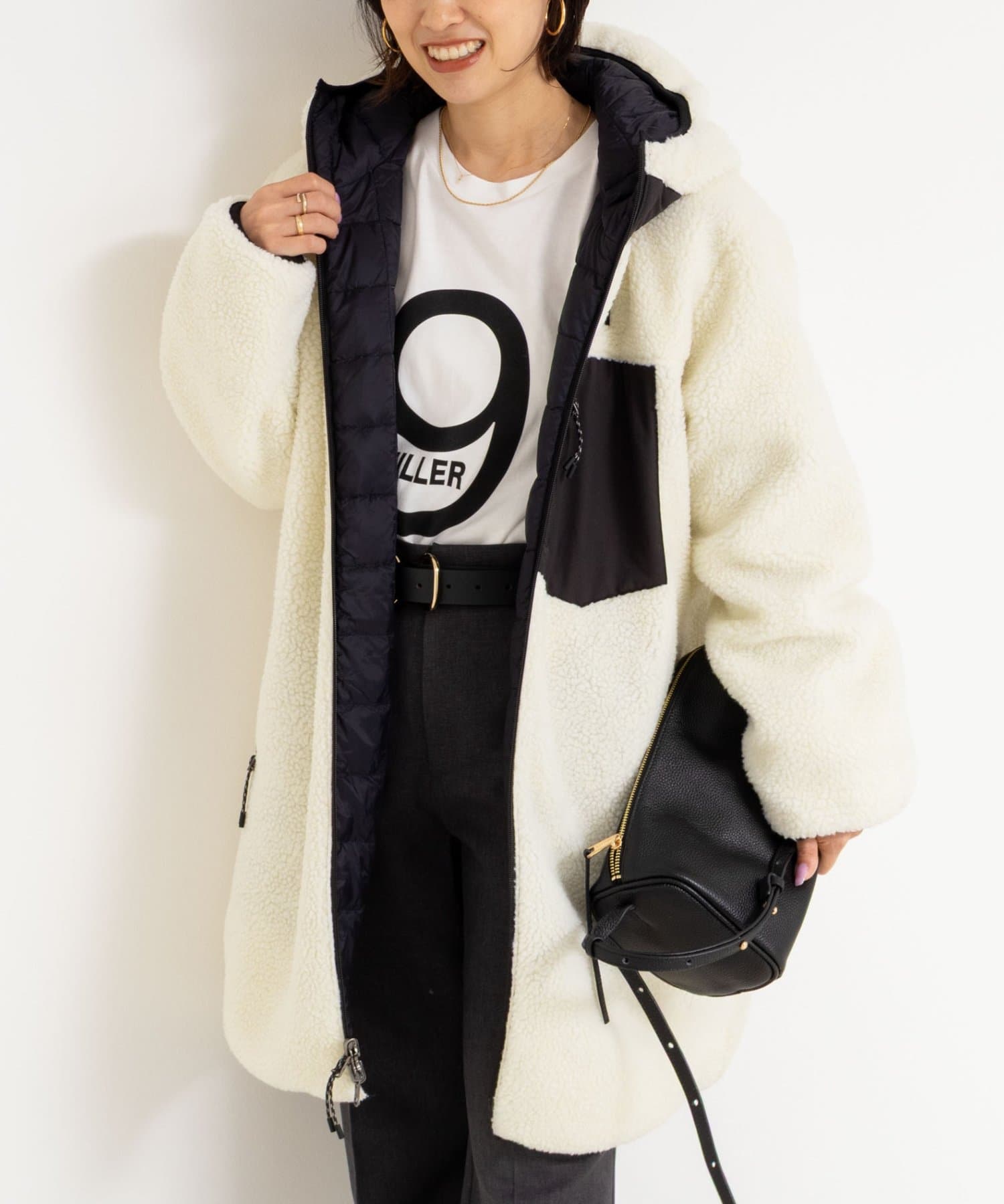 NOLLEY'S(ノーリーズ) 【WEB限定】【TAION/タイオン】別注ボア×ダウンフードコートリバーシブル