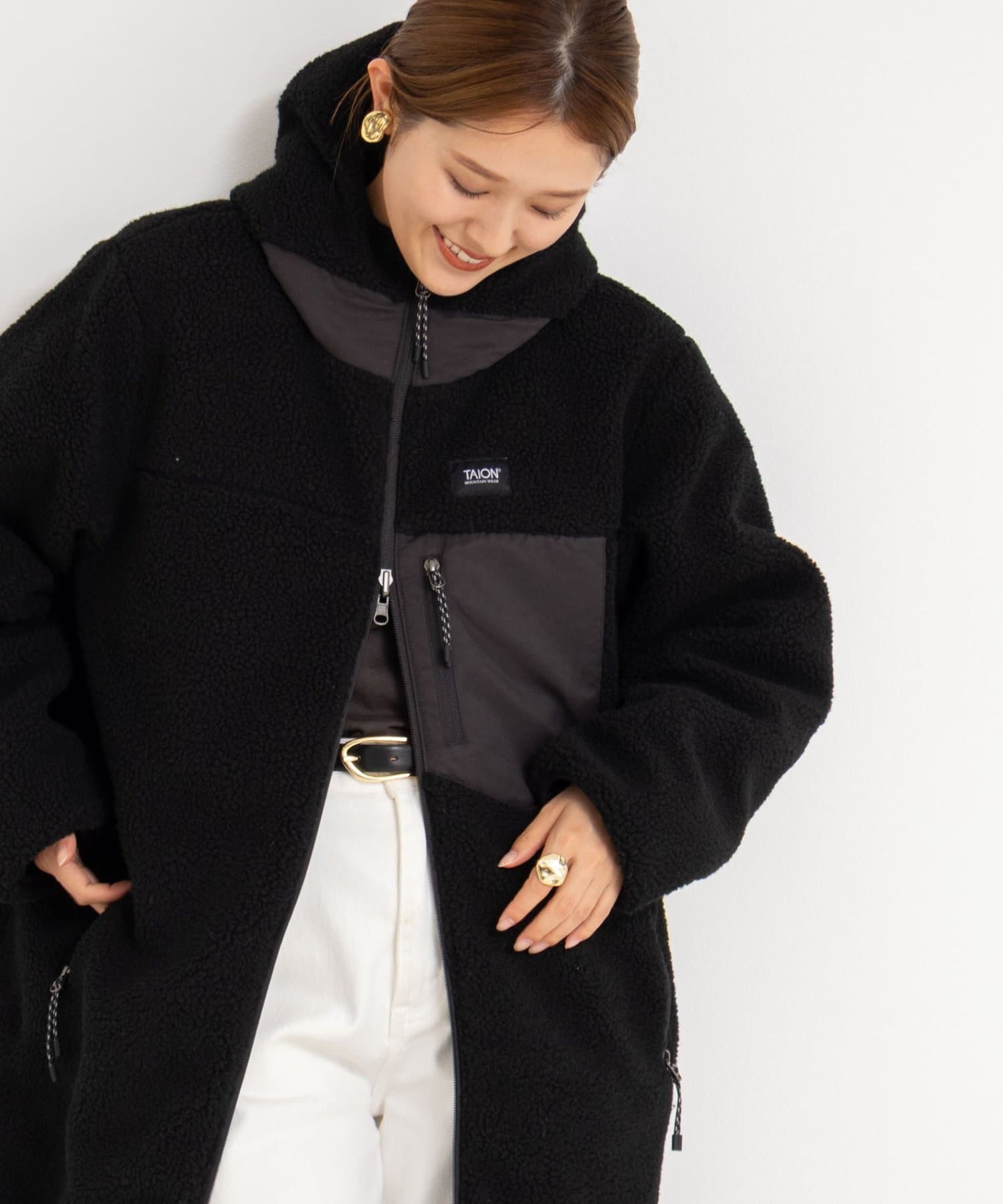 NOLLEY'S(ノーリーズ) 【WEB限定】【TAION/タイオン】別注ボア×ダウンフードコートリバーシブル