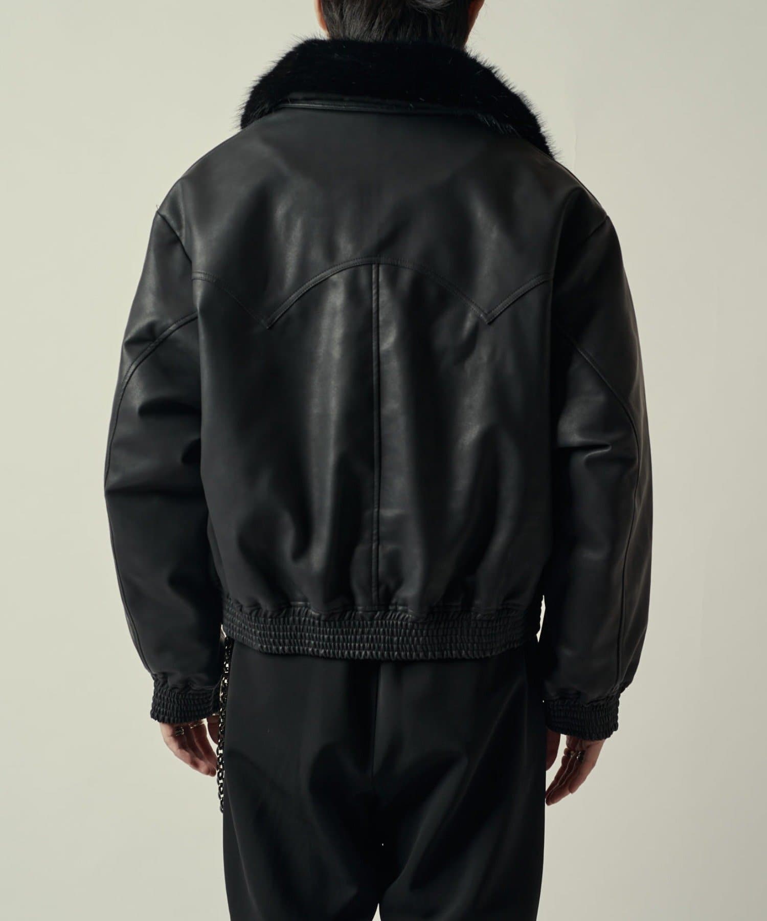 Lui's フェイクレザーブルゾン Lui's（ルイス）の「フェイクレザースタンドブルゾン（ブルゾン