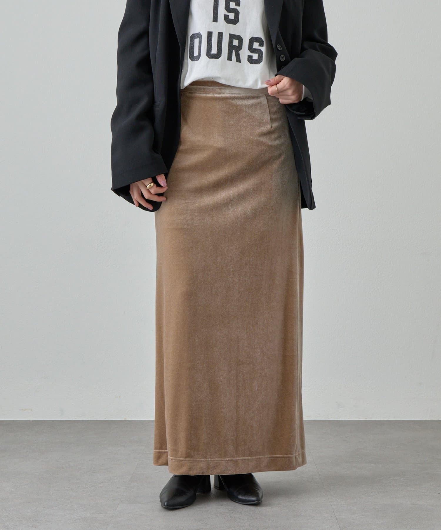 SHENERY(シーナリー) 【新色登場】【セットアップ対応】ベロアタイトスカート