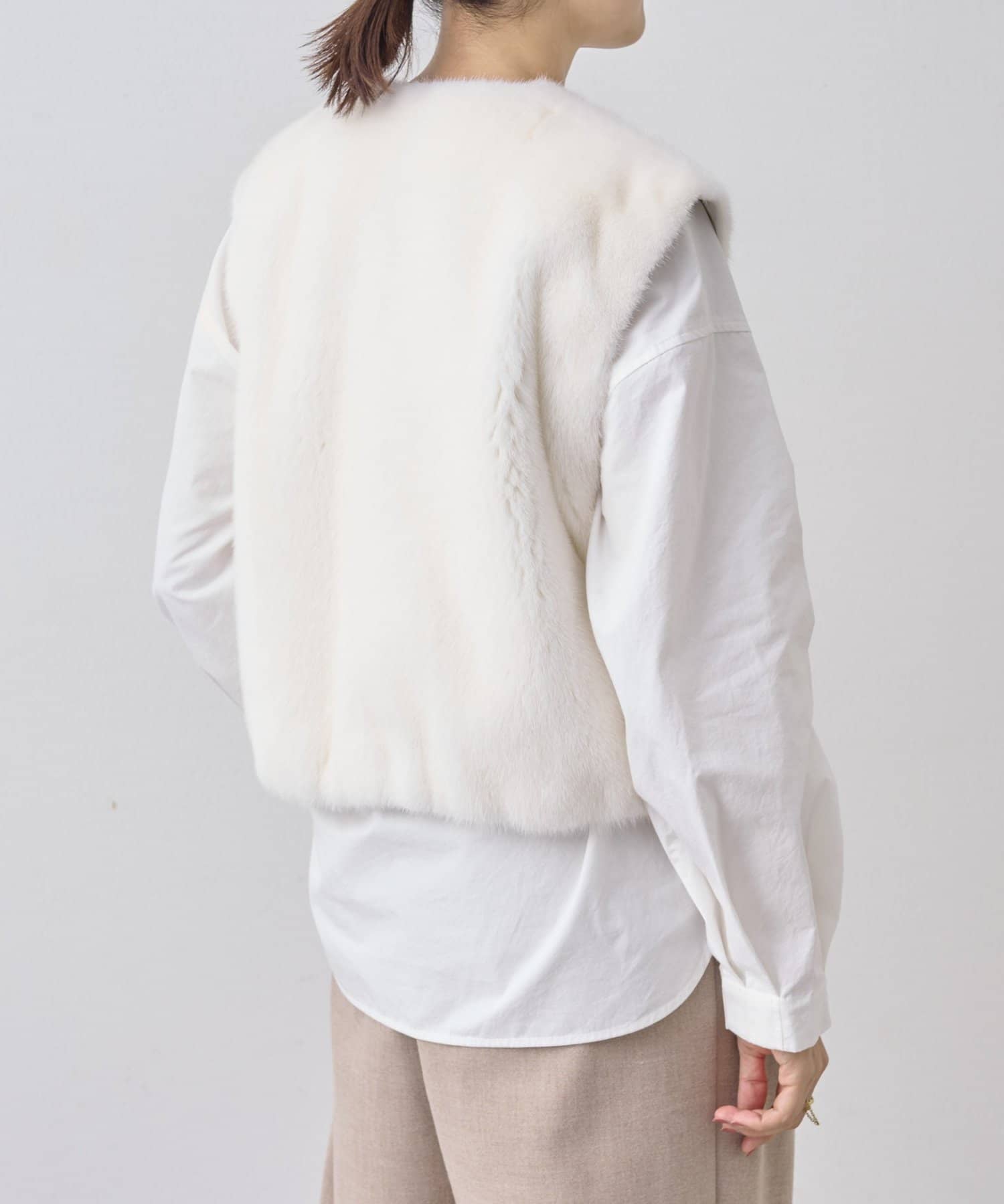 ビアズリー　ベスト ビアズリー BEARDSLEY ドレープVネックニットベスト （beige