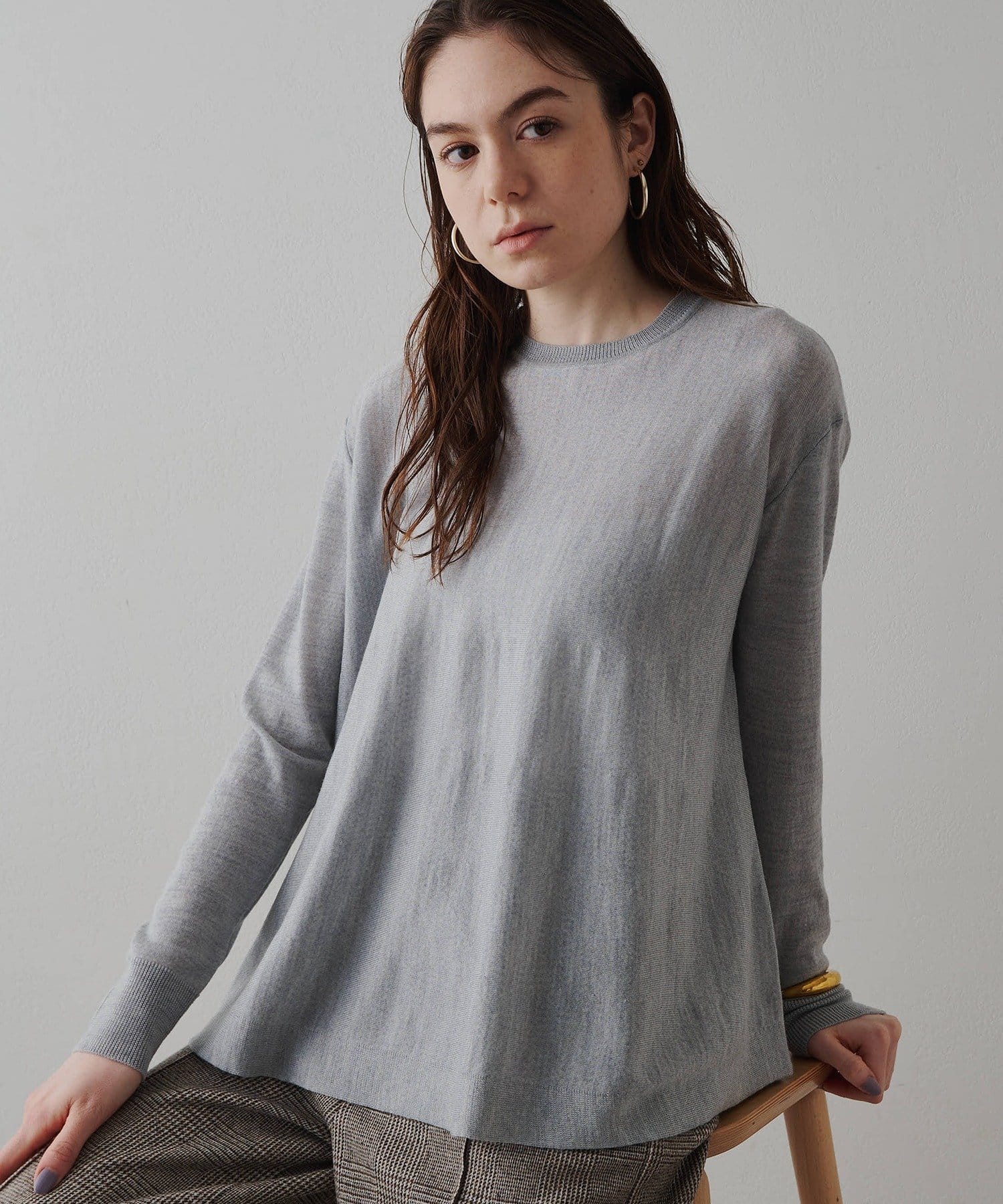 Drawing Numbers(ドローイングナンバーズ) 《セットアップ対応可》クルー裾ラウンドニット