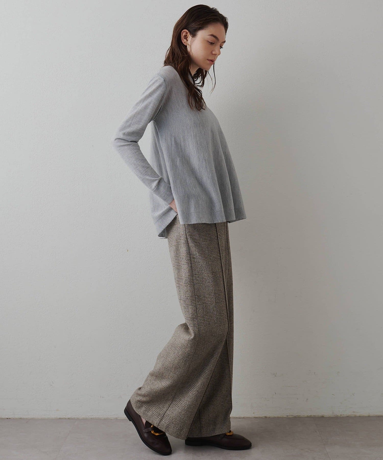 Drawing Numbers(ドローイングナンバーズ) 《セットアップ対応可》クルー裾ラウンドニット