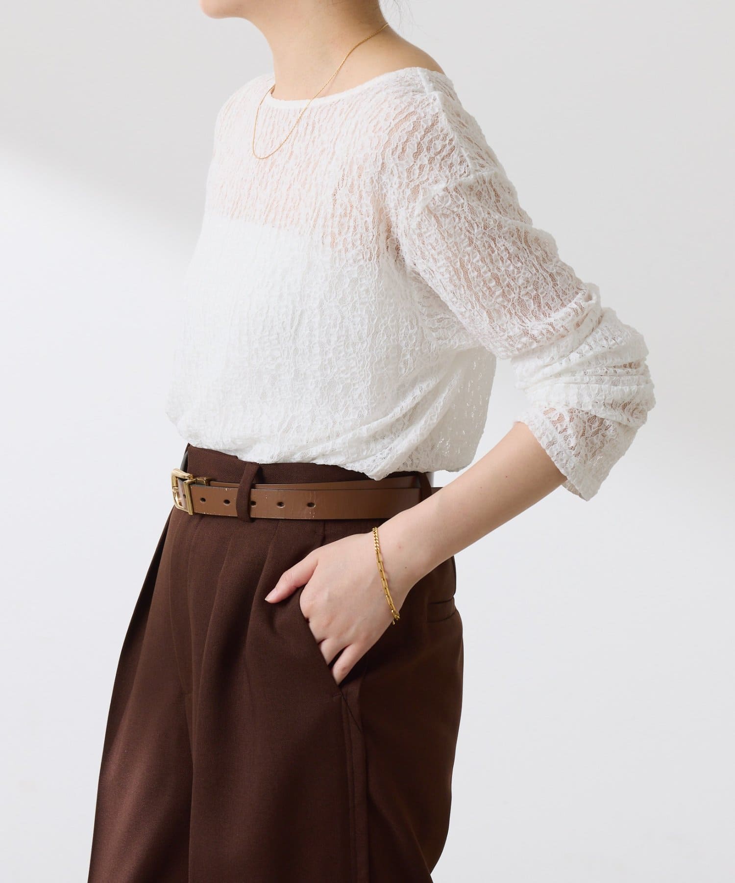 POLA  ソレイユ  チュニック   M   値下げ SALE50)(M〜L)綿100％ OE 天竺 サイド スリット センターシーム