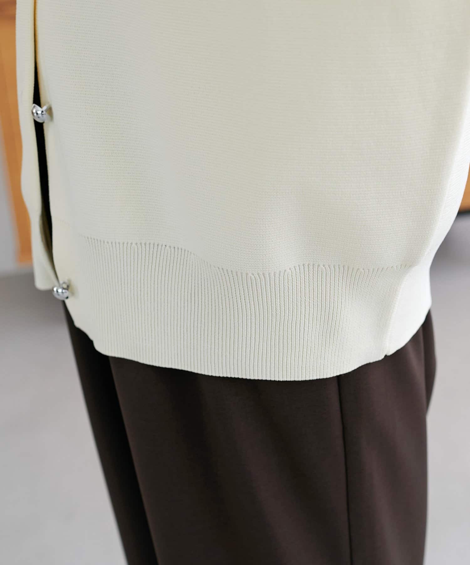 DISCOAT(ディスコート) 【新色追加/軽もち】メタル釦スポンディッシュカーディガン《WEB限定カラーあり》