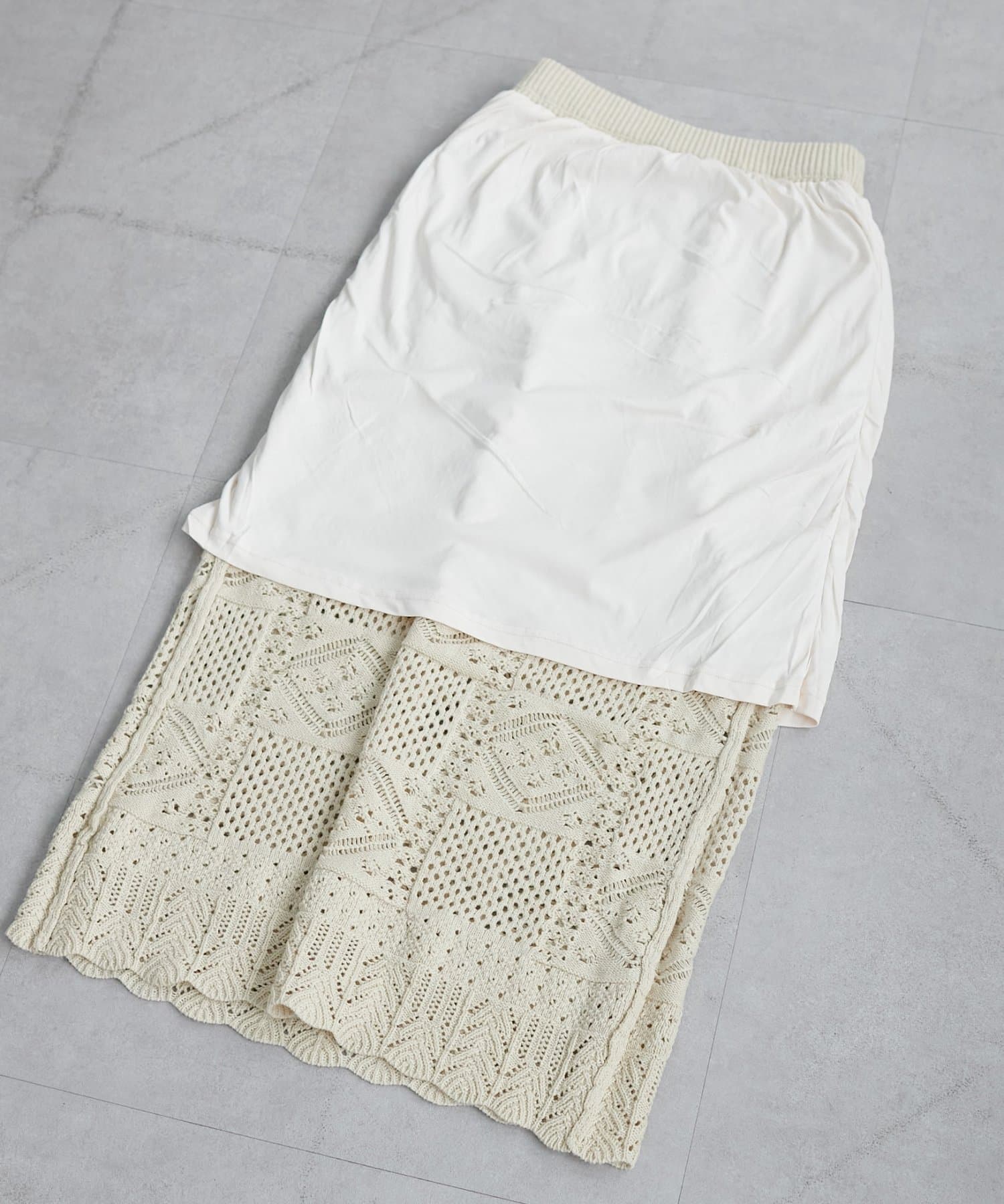 DISCOAT(ディスコート) レース編みニットスカート