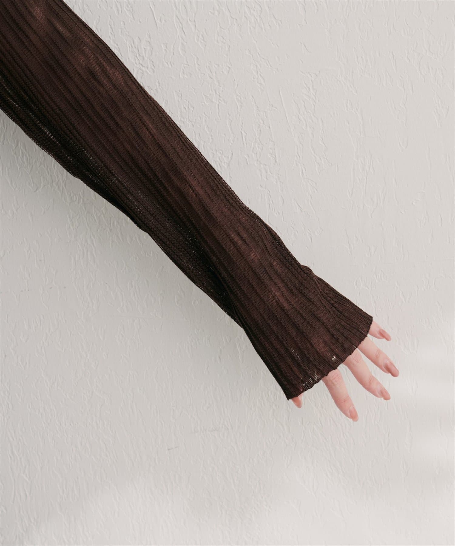 natural couture(ナチュラルクチュール) 【WEB限定】針抜きリブVネックシアーカーディガン