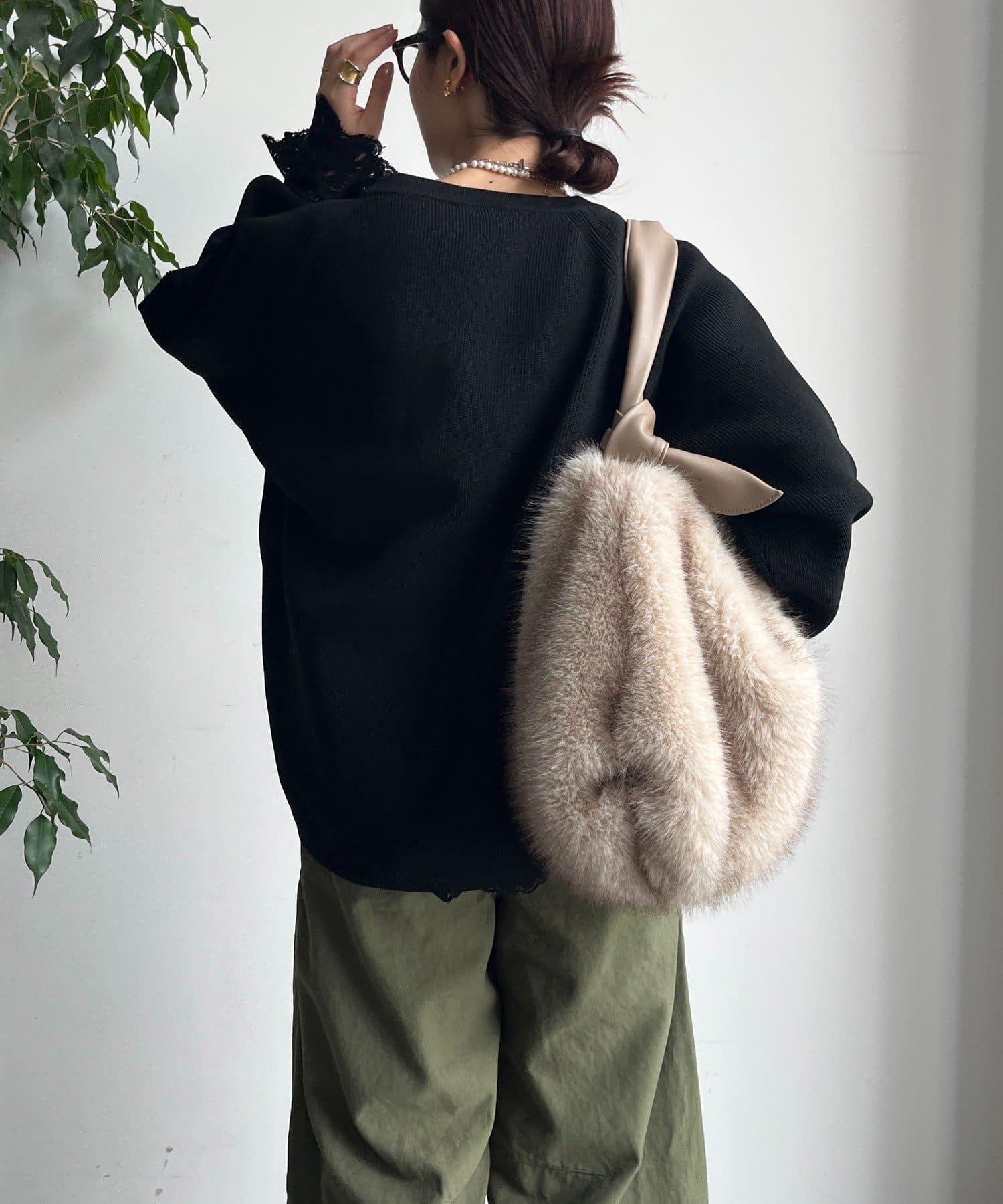DOUDOU(ドゥドゥ) 【お気に入り総選挙】ストレッチヤーン片畦ポンチョニット