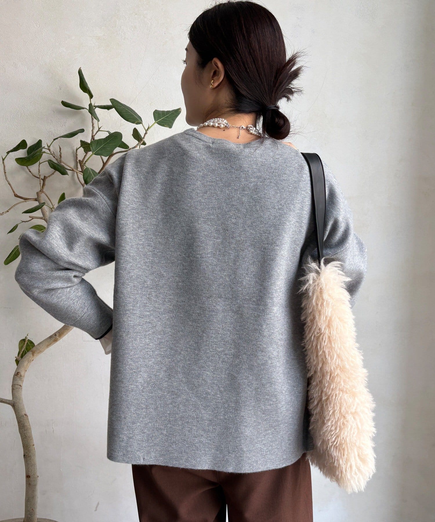 DOUDOU(ドゥドゥ) 【WEB限定】ダブルジャガードロゴニット