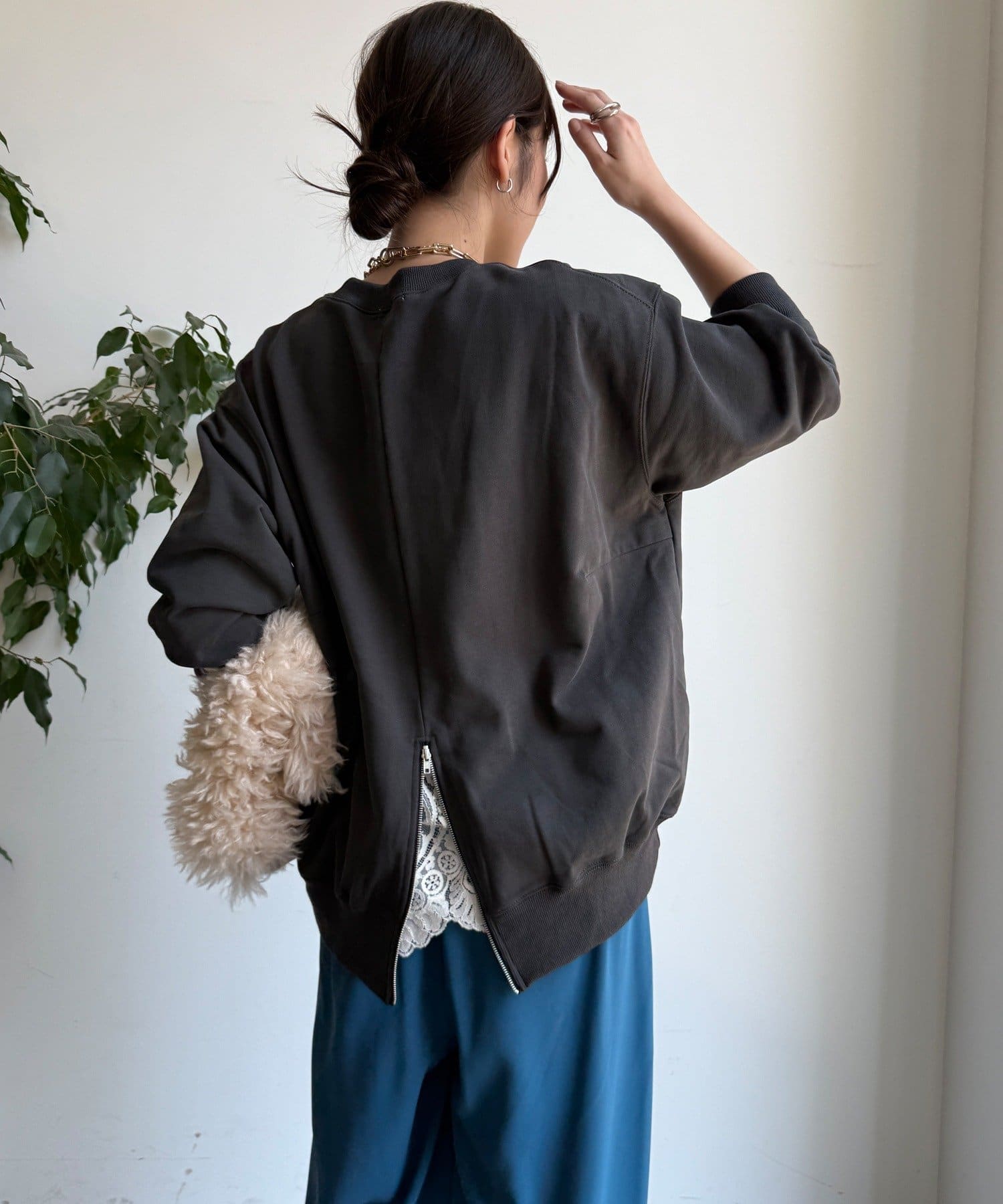 DOUDOU(ドゥドゥ) 【WEB限定】NORMANDIE裏毛バックジッププルオーバー