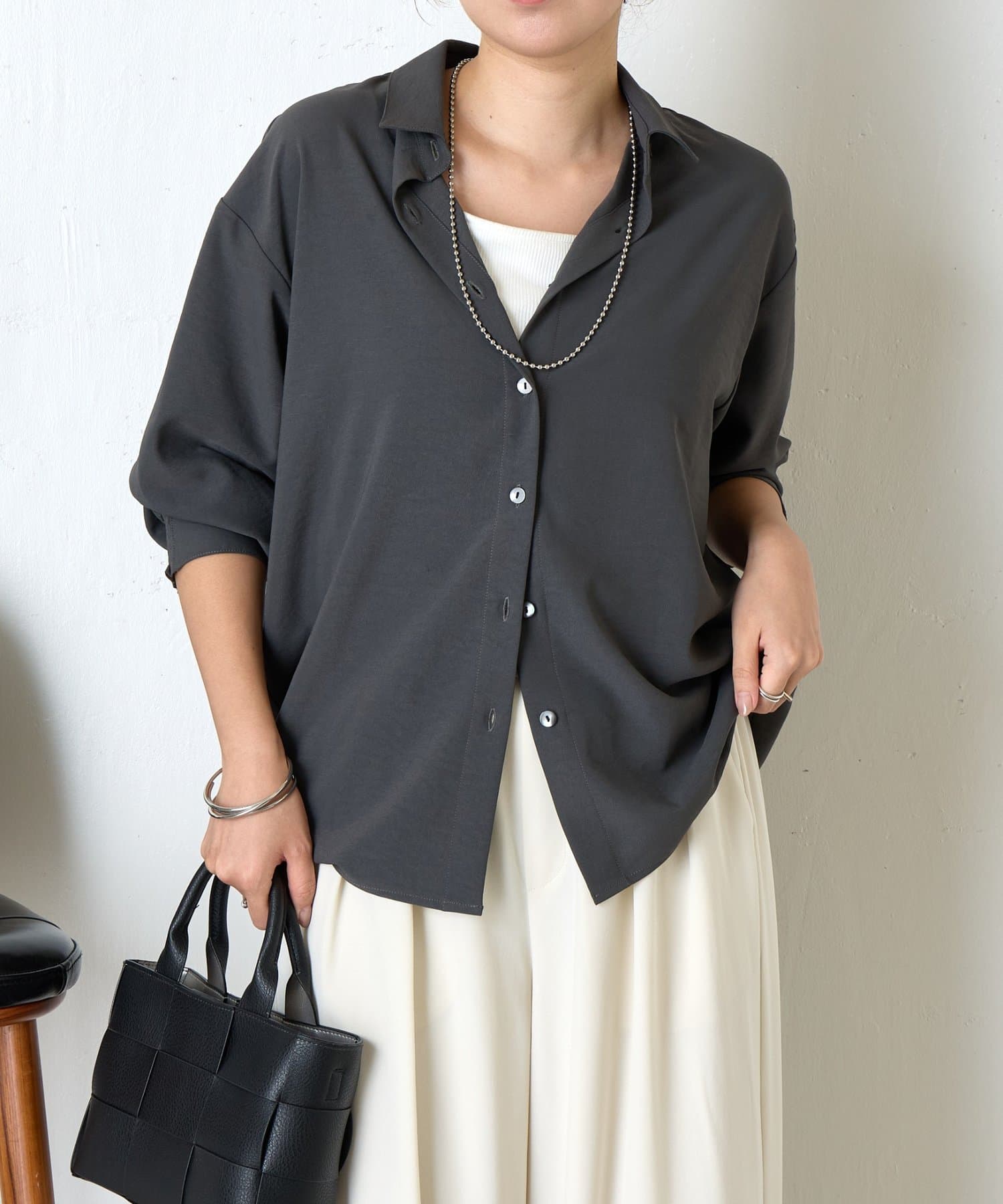 Jena　espace merveilleux(ジェナ　エスパスメルヴェイユ) トロミバッククロスシャツ