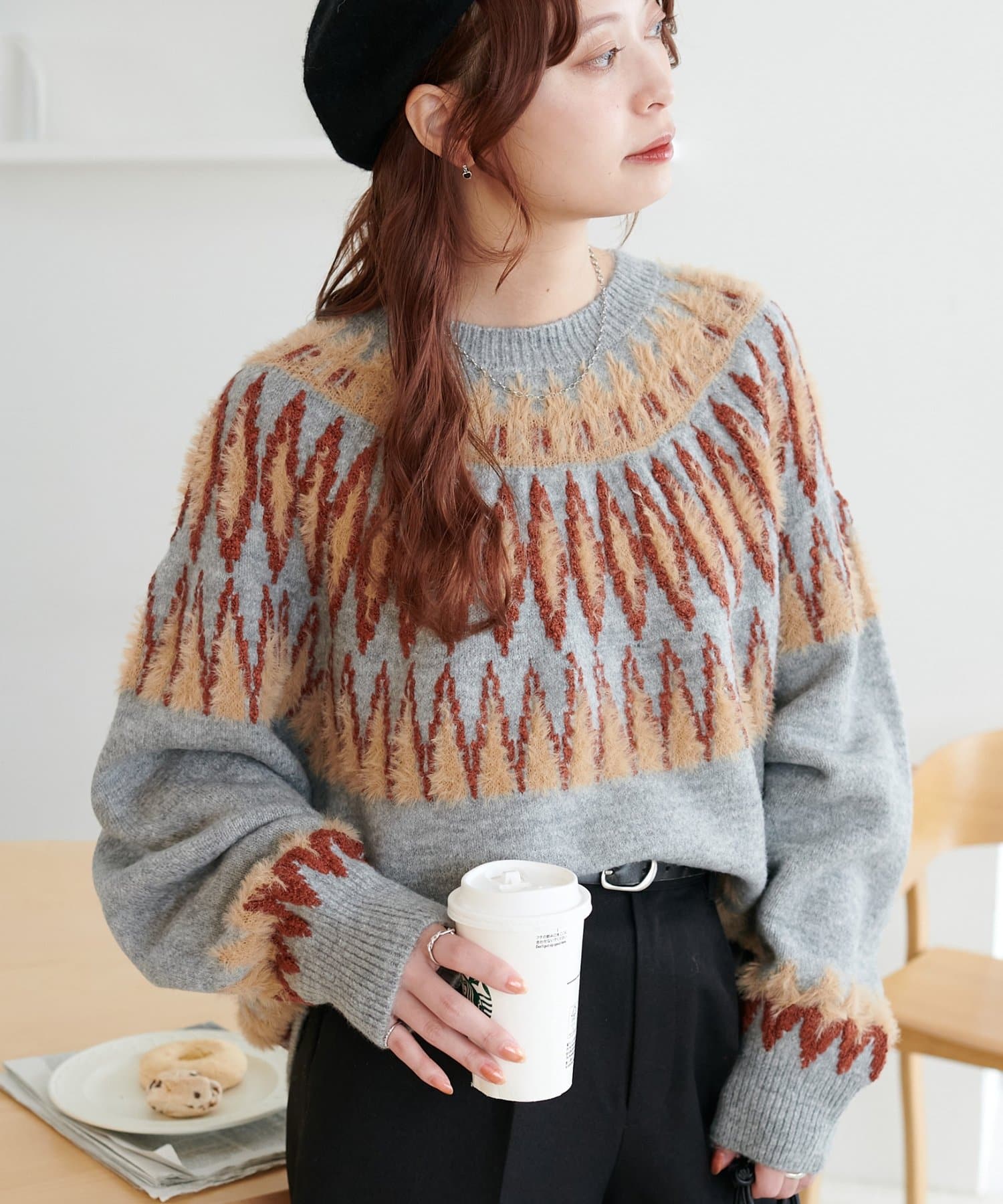 DISCOAT(ディスコート) 【WEB限定】求心柄プルオーバー