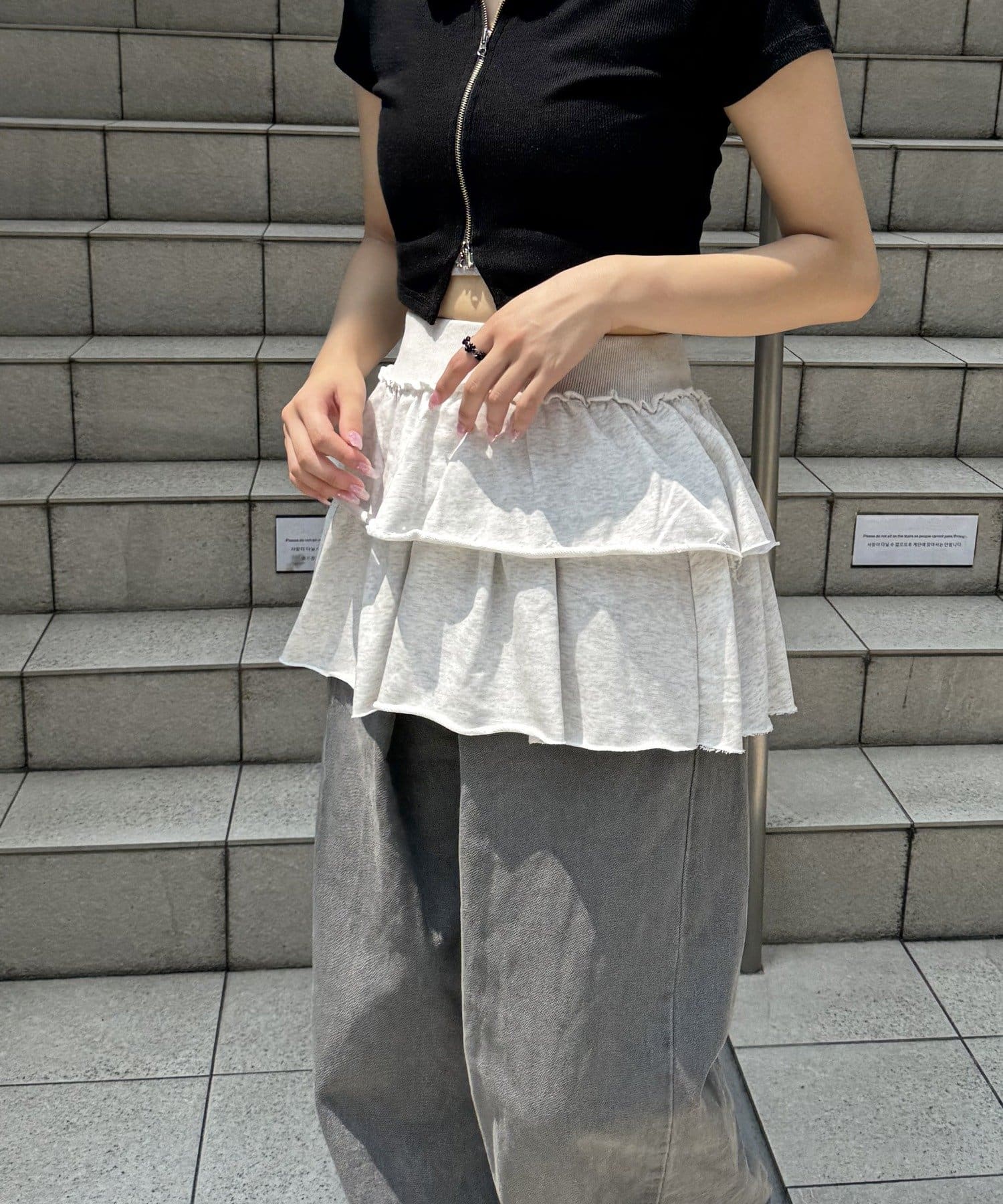 Lattice(ラティス) スウェットフリルショートスカート
