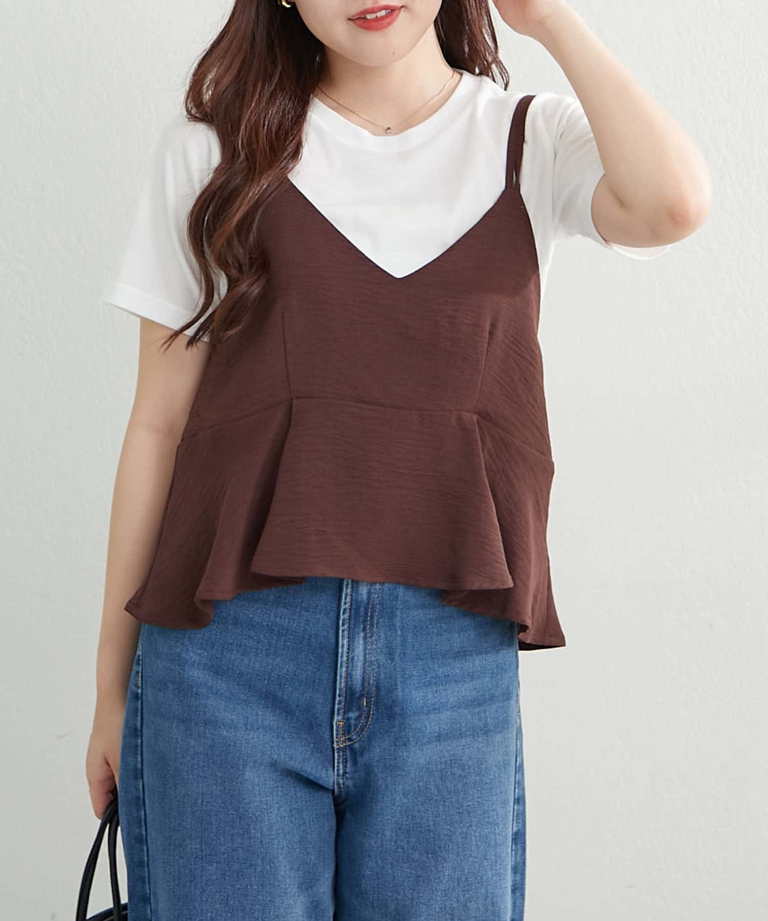 Remind me and forever(リマインドミーアンドフォーエバー) 【2枚SET】ティアードビスチェ+Tシャツ