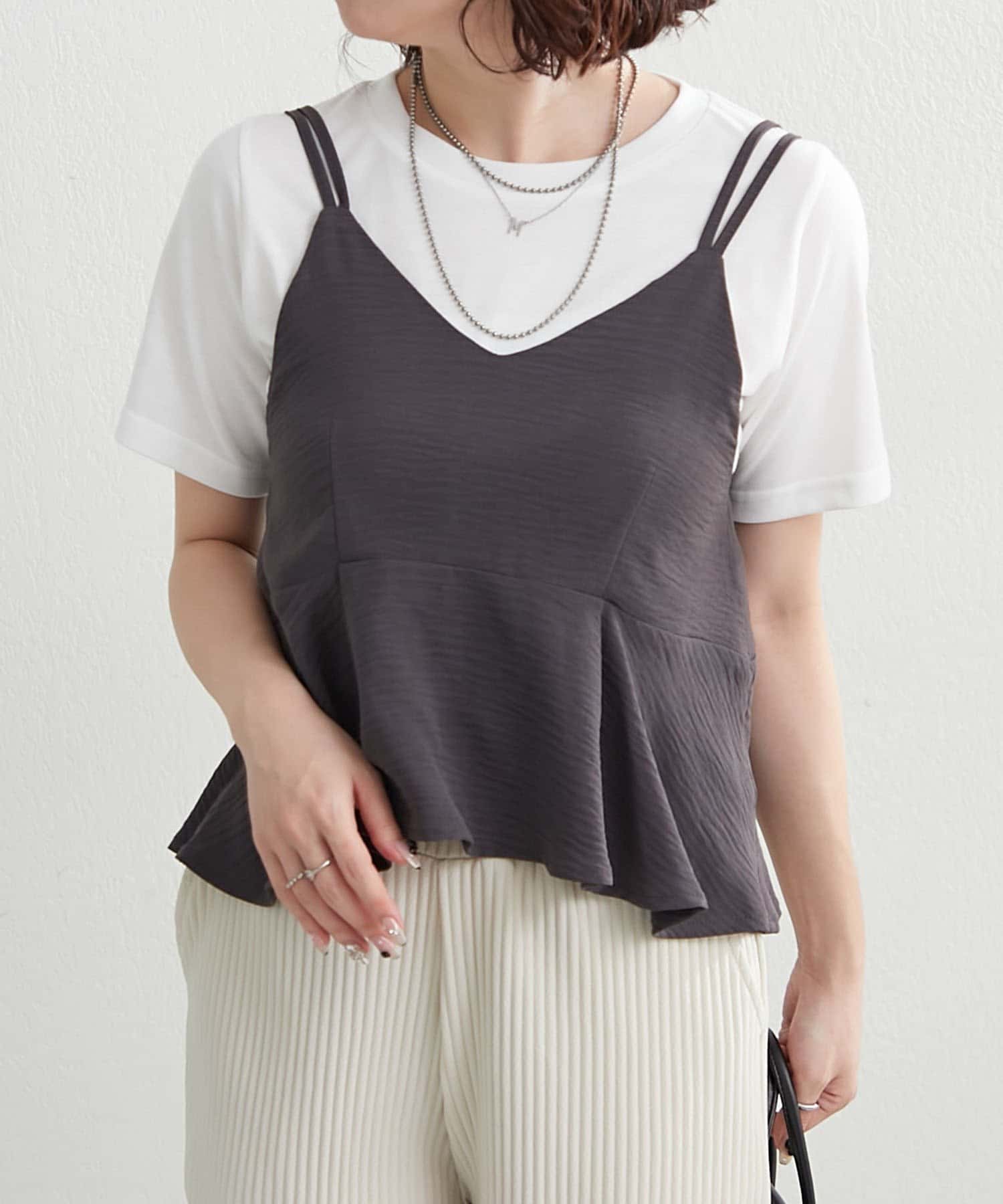 Remind me and forever(リマインドミーアンドフォーエバー) 【2枚SET】ティアードビスチェ+Tシャツ