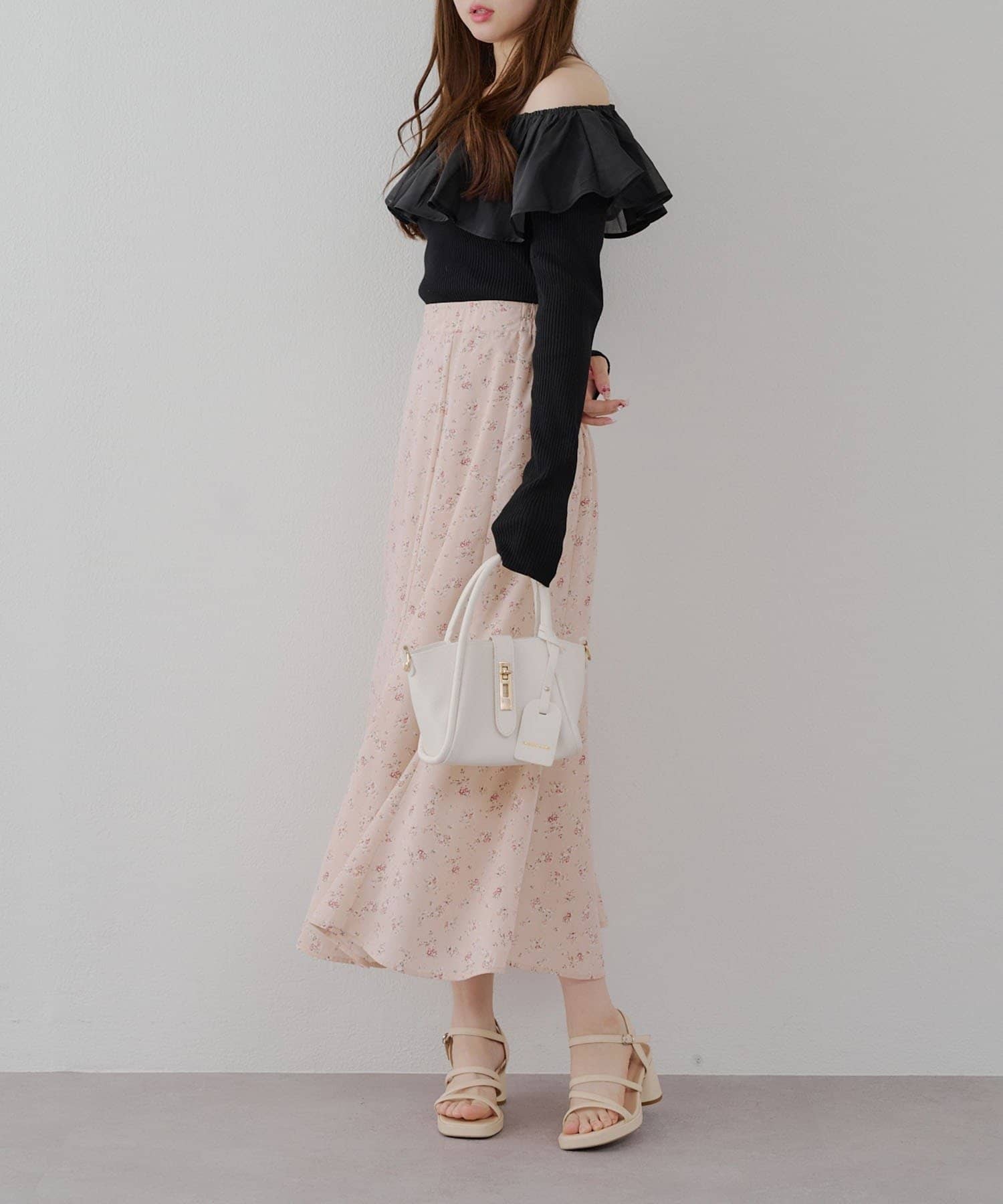 NICE CLAUP / OLIVE des OLIVE OUTLET(ナイスクラップ  / オリーブ デ オリーブ アウトレット) 愛されアイテム【RMAF】小花プリントマーメイドスカート
