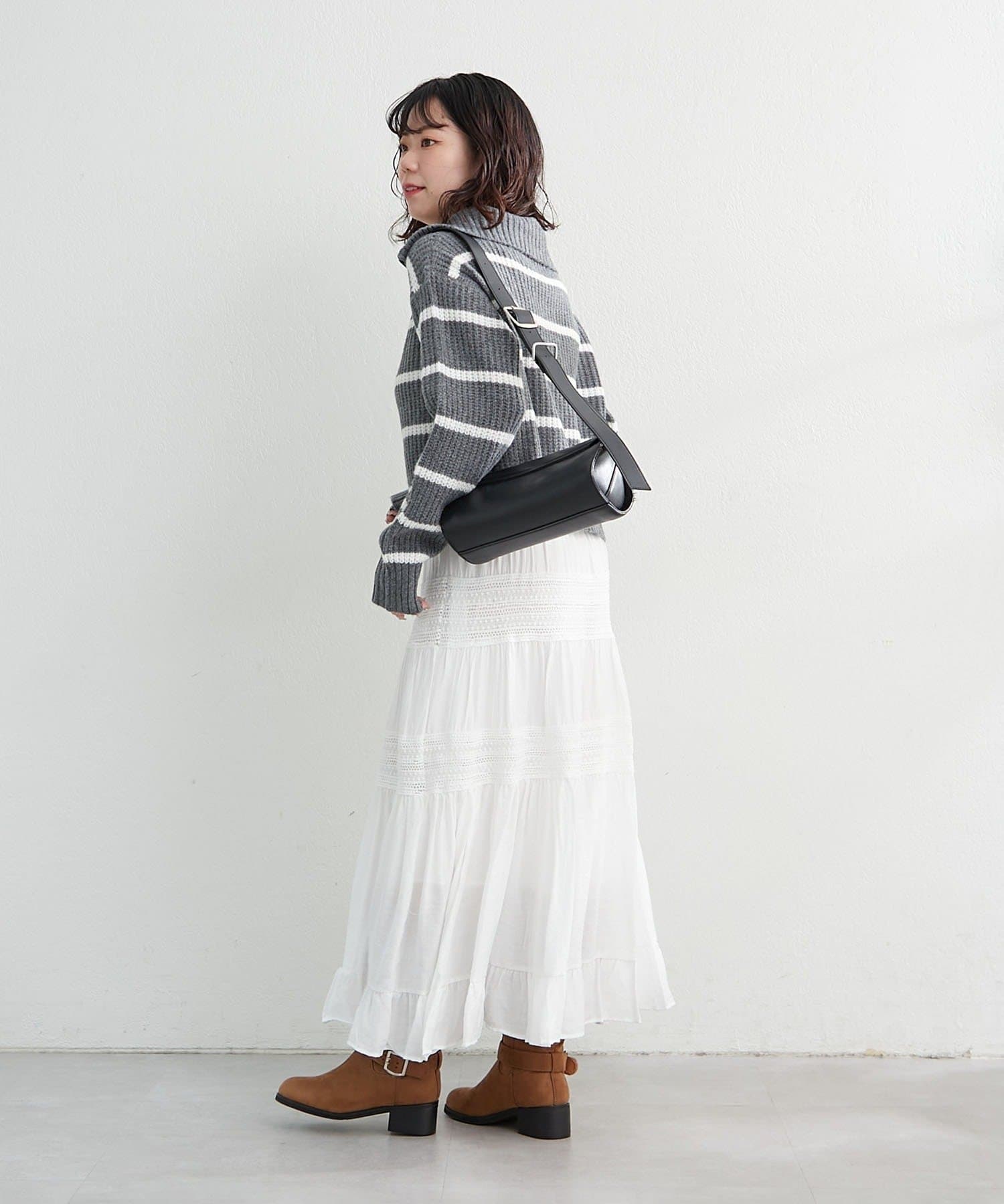 NICE CLAUP / OLIVE des OLIVE OUTLET(ナイスクラップ  / オリーブ デ オリーブ アウトレット) 【RMAF】ハーフZIPニット