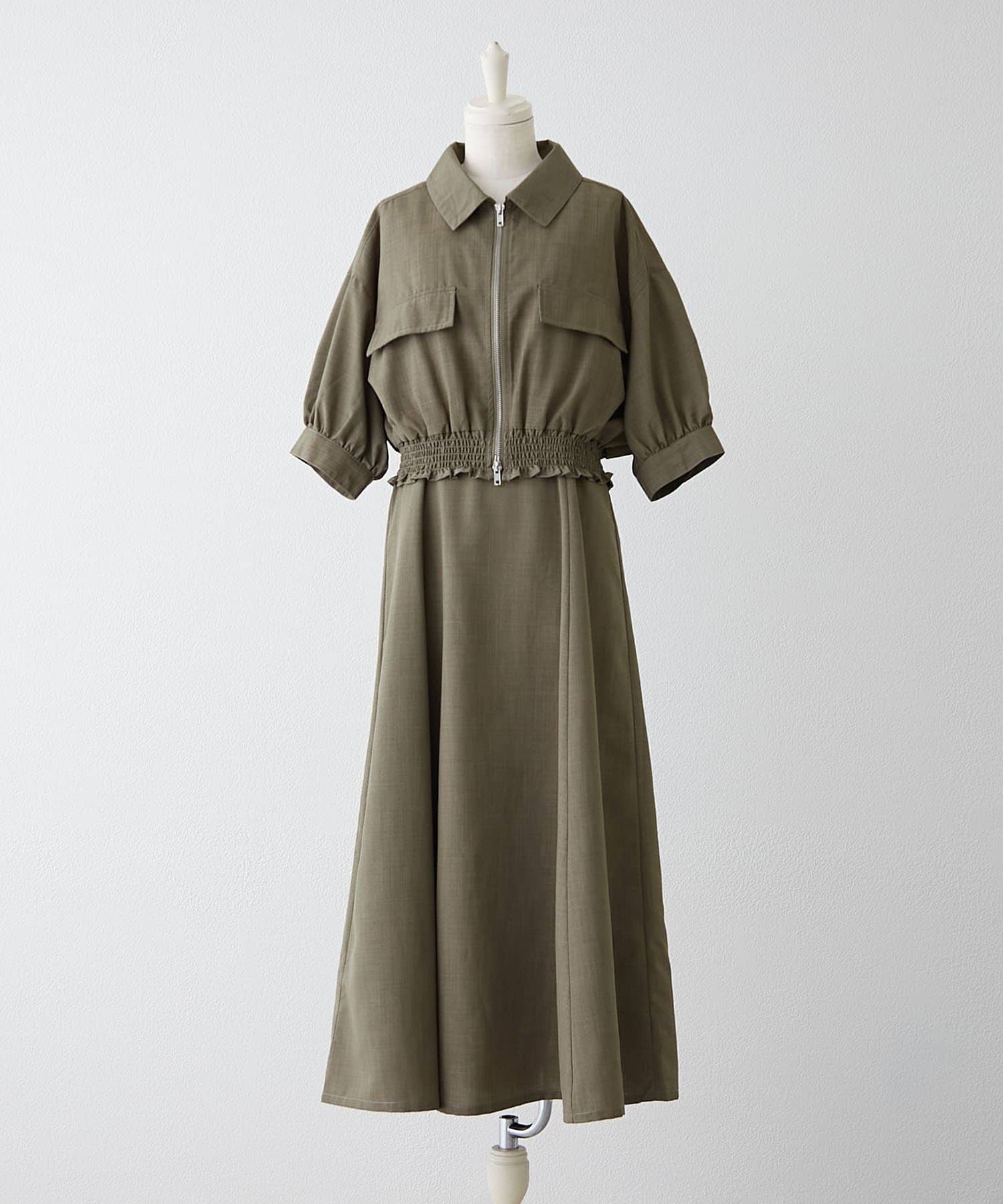 NICE CLAUP / OLIVE des OLIVE OUTLET(ナイスクラップ  / オリーブ デ オリーブ アウトレット) 裾シャーリングJK+キャミOPSET