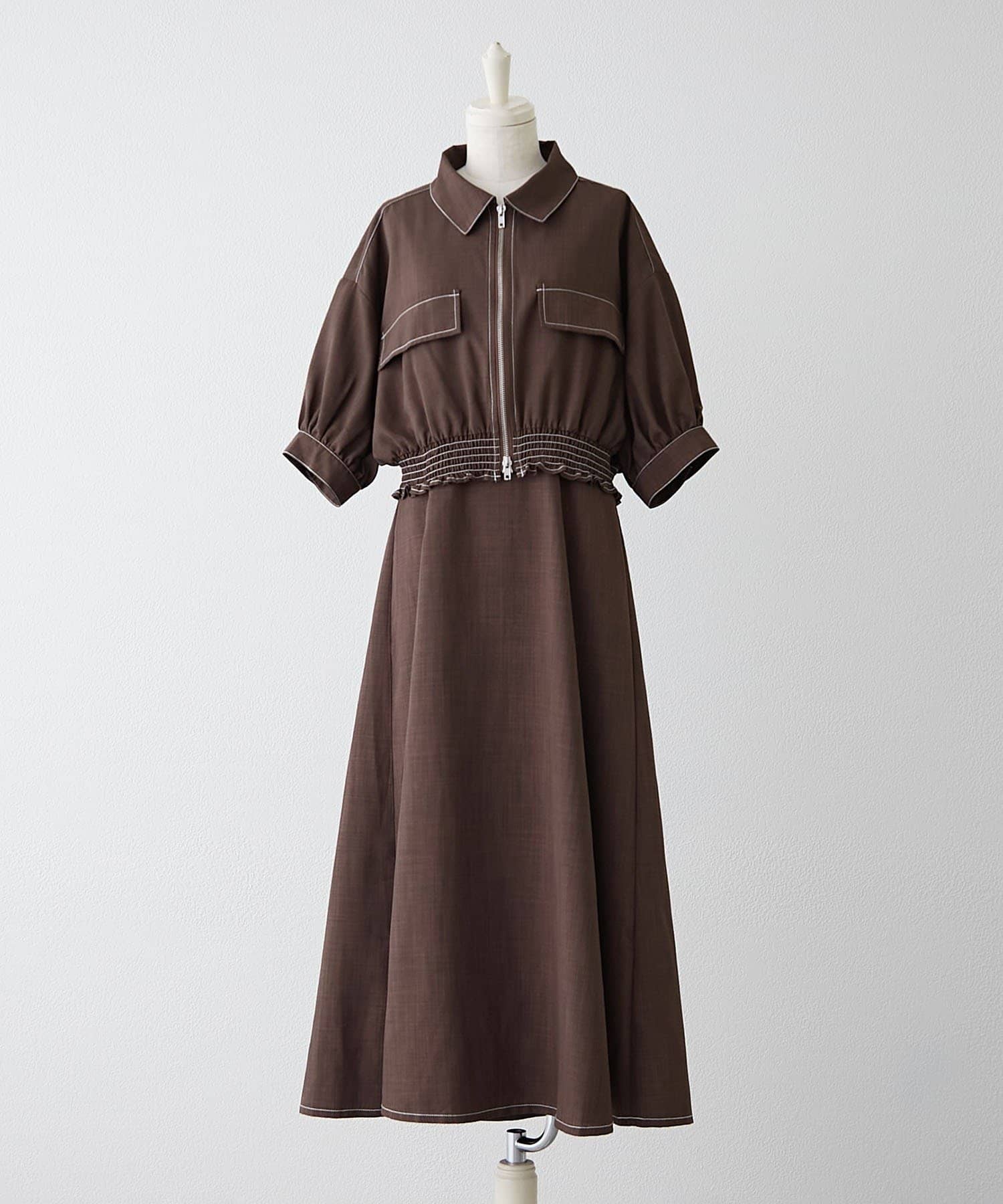 NICE CLAUP / OLIVE des OLIVE OUTLET(ナイスクラップ  / オリーブ デ オリーブ アウトレット) 裾シャーリングJK+キャミOPSET