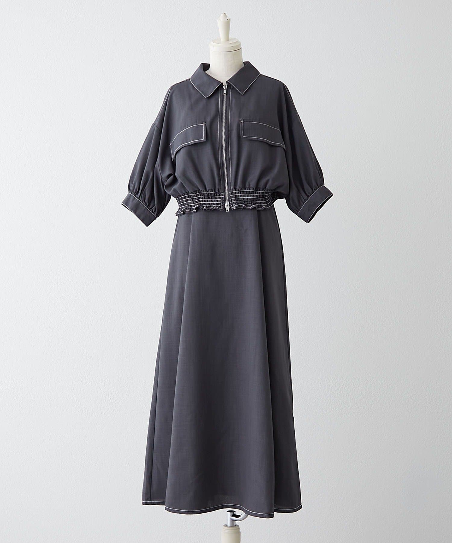 NICE CLAUP / OLIVE des OLIVE OUTLET(ナイスクラップ  / オリーブ デ オリーブ アウトレット) 裾シャーリングJK+キャミOPSET