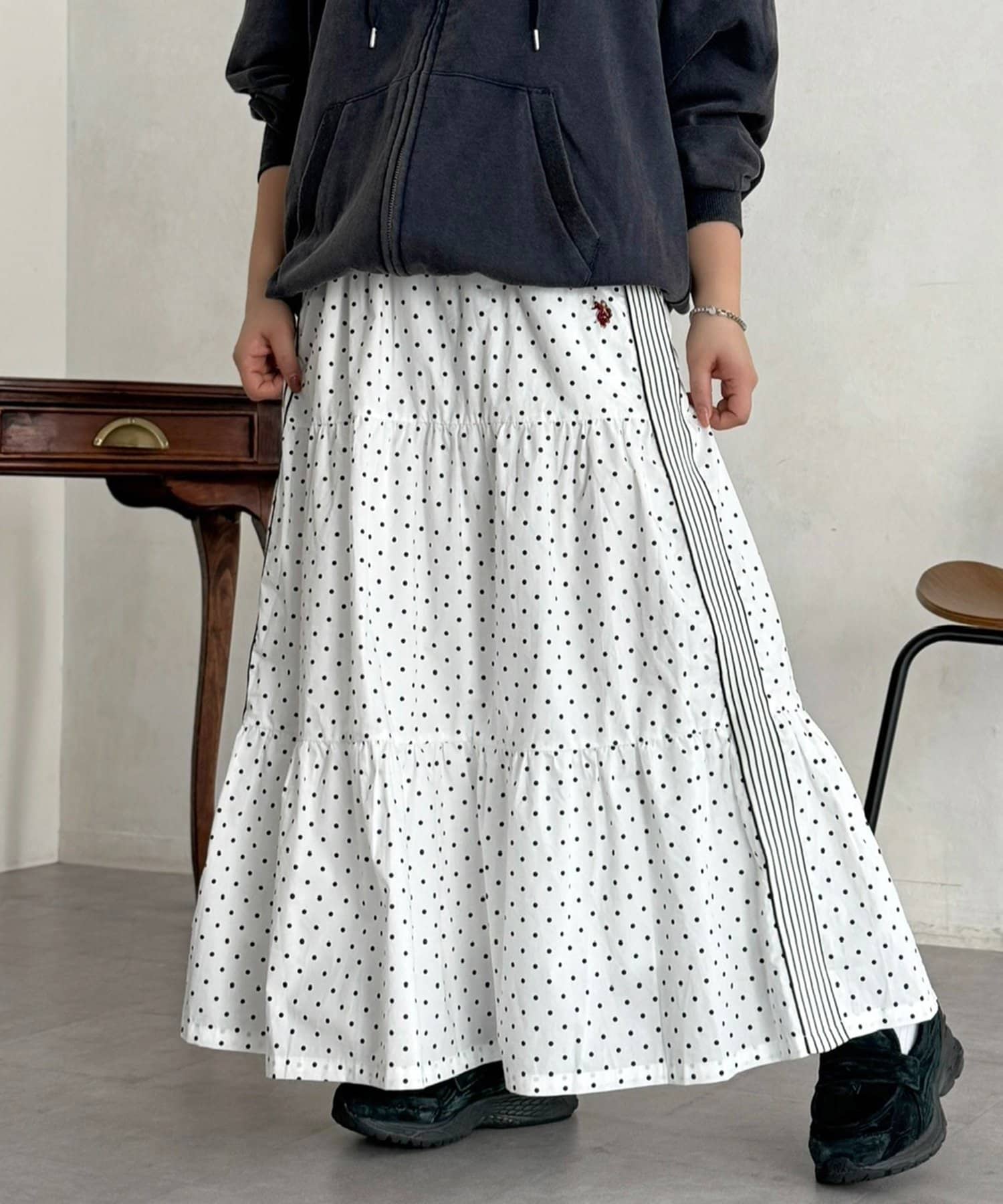 CPCM(シーピーシーエム) 【U.S. POLO ASSN. 】ティアードスカート