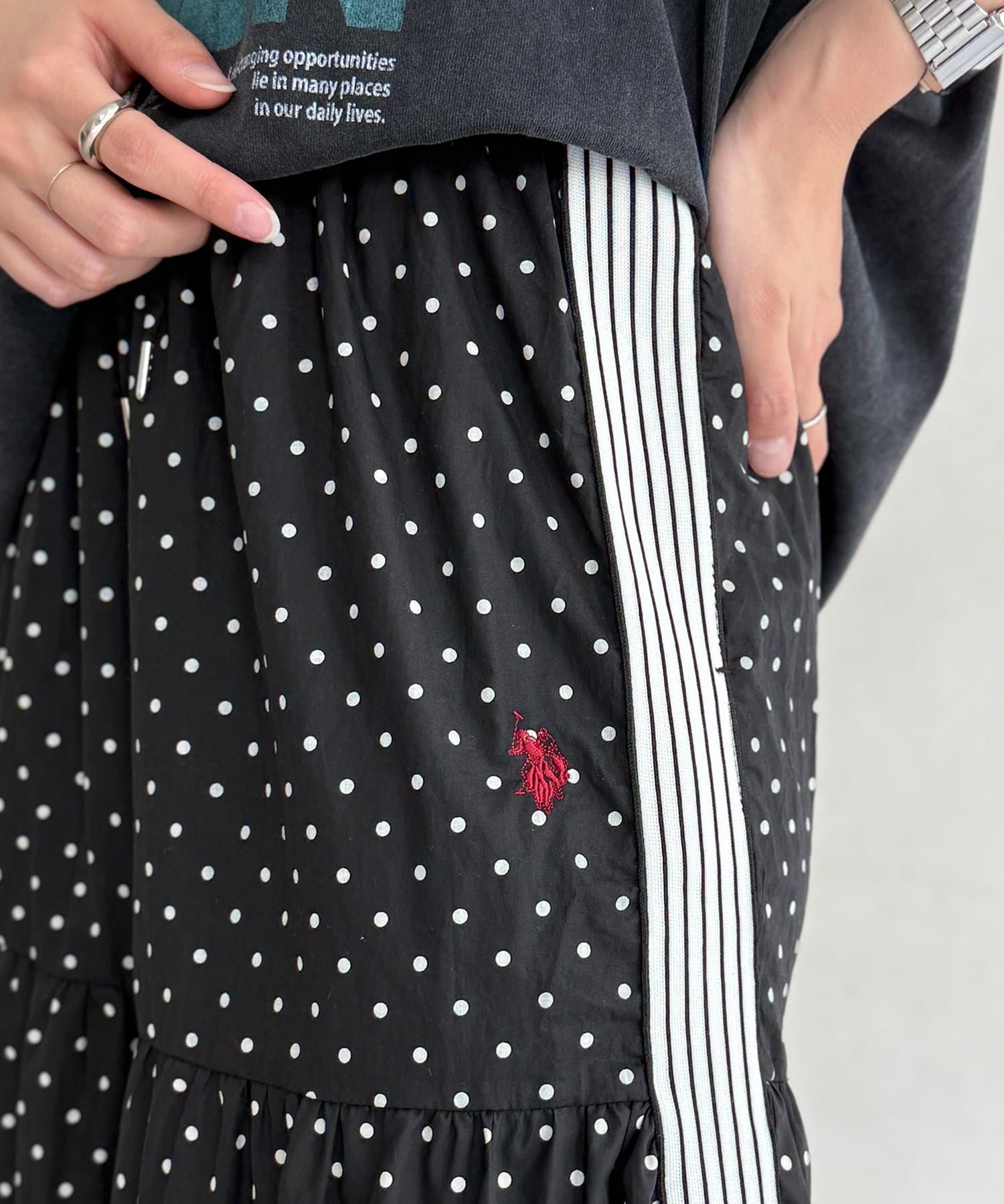 CPCM(シーピーシーエム) 【U.S. POLO ASSN. 】ティアードスカート